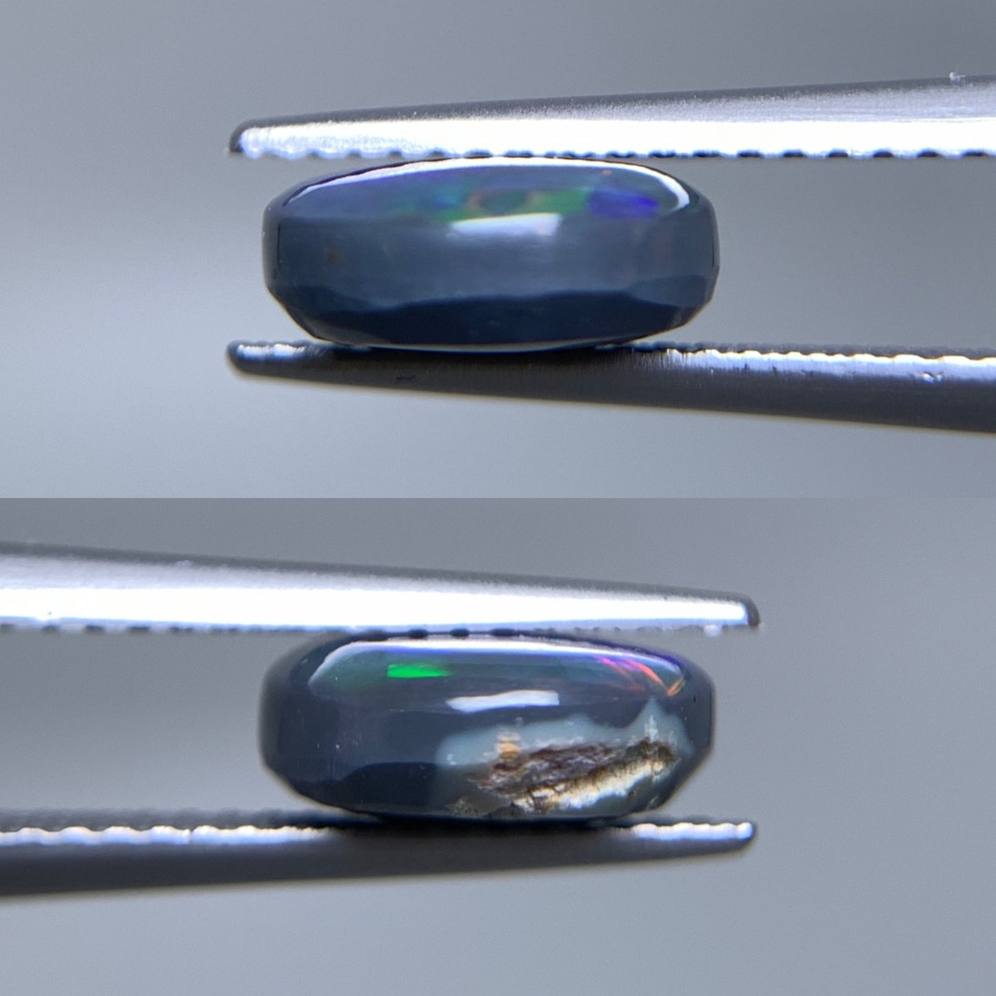 ブラックオパール 天然 2.756ct カン有り 中央宝石ソーティング付き 11.3㎜×9.4㎜×3.9㎜ ルース( 裸石 ) 6659Y