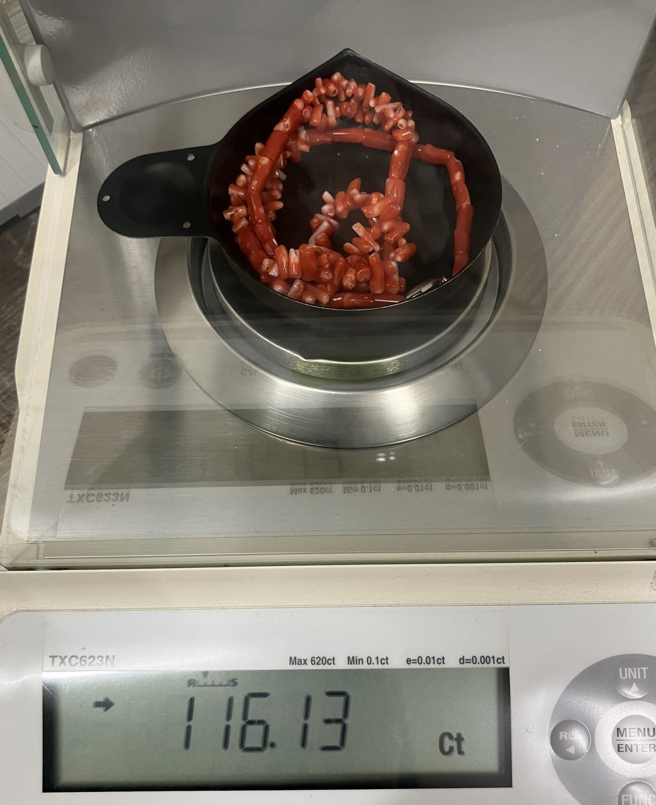 宝石鑑別書付き 天然珊瑚 ネックレス 116.13ct 全長約40cm 2082YY