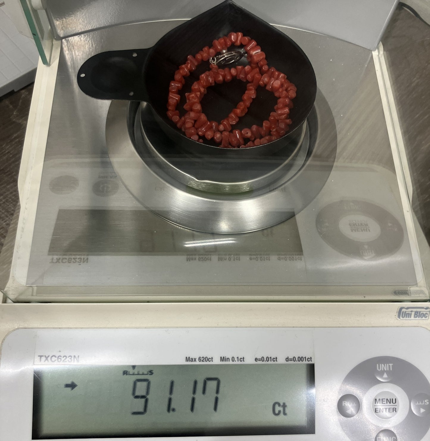 宝石鑑別書付き 天然珊瑚 ネックレス 91.17ct 全長約44cm 2078YY