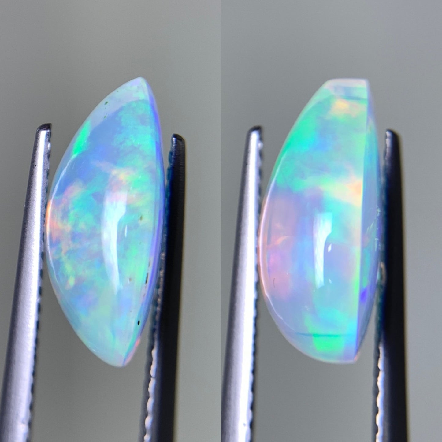 オパール(ペアセット) 2.968ct/3.236ct 宝石鑑別書付き 13.5㎜×9.0㎜×5.5㎜/13.5㎜×9.0㎜×5.8㎜ 天然 ルース( 裸石 ) 4987Y