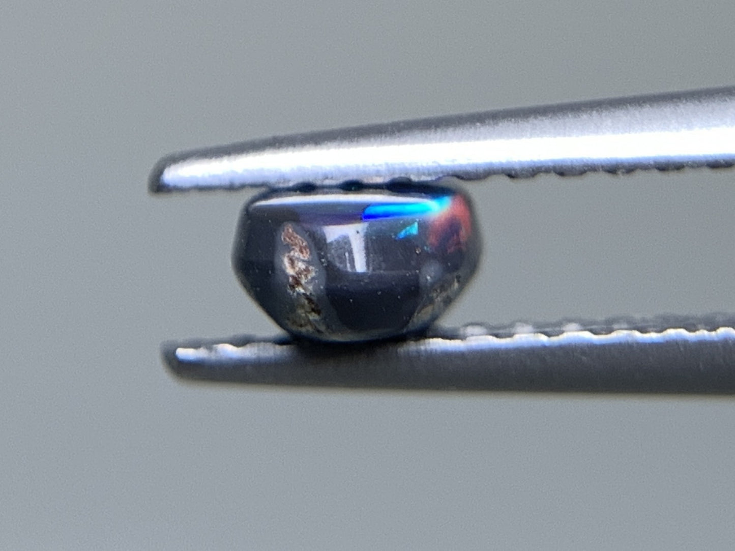 ブラックオパール 天然 0.549ct 宝石ソーティング付き 7.0㎜×4.3㎜×2.6㎜ ルース( 裸石 ) 6027Y