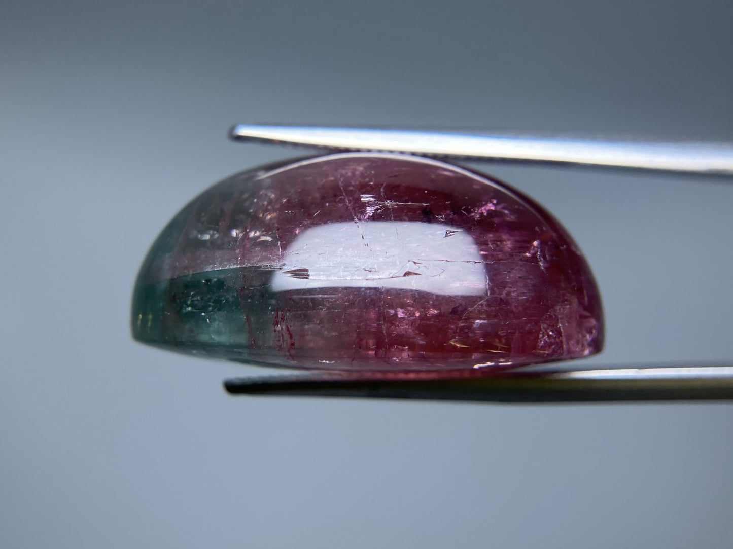 パーティカラードトルマリンキャッツアイ 44.136ct 中央宝石ソーティング付き 25.5㎜×16.0㎜×12.2㎜ ルース( 裸石 ) 3425S