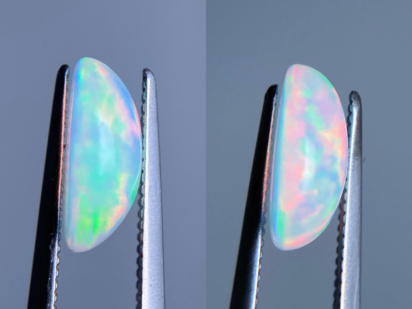 オパール(ペアセット) 1.324ct / 1.714ct 宝石鑑別書付き 9.8㎜×7.7㎜×3.8㎜ / 10.0㎜×7.9㎜×4.0㎜ ルース( 裸石 ) 3517S