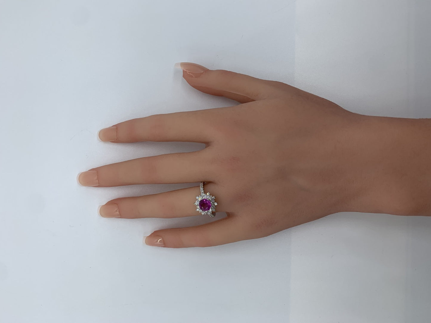 サファイア 1.15ct 非加熱 NoHeat GIA鑑別書 D0.89ct PT900 5.76g 指輪 (JP14号) サイズ直し無料 8469SS