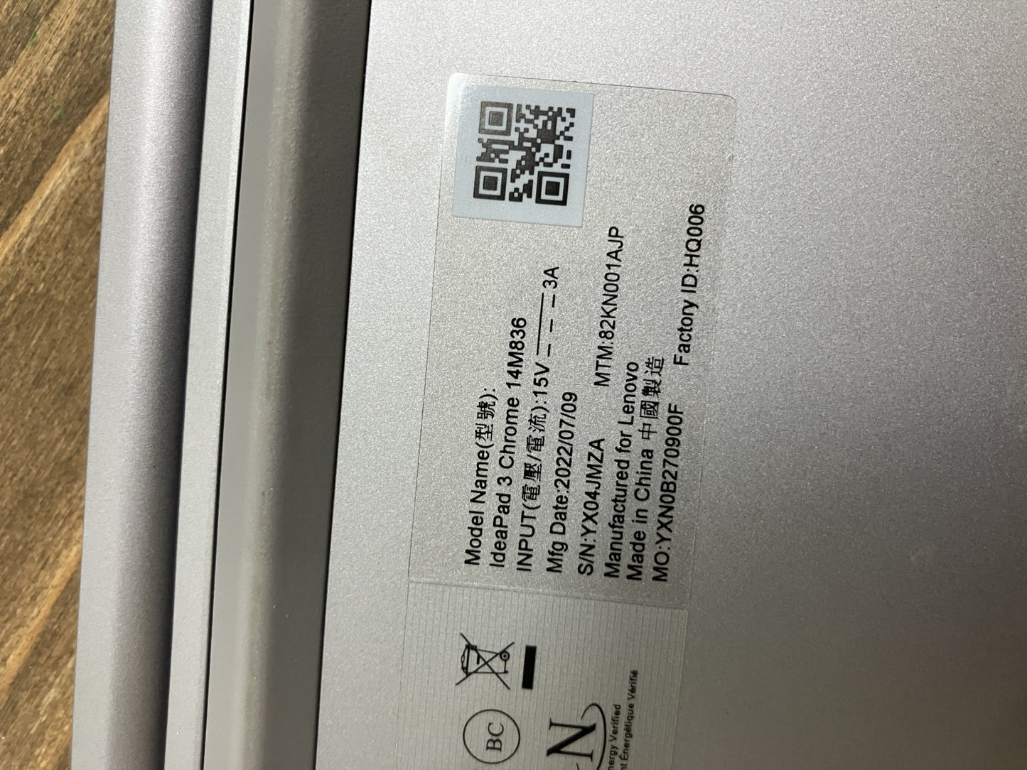 Lenovo IdeaPad 3 ChromeBook 14M836 ノートパソコン 14インチ 3738YY