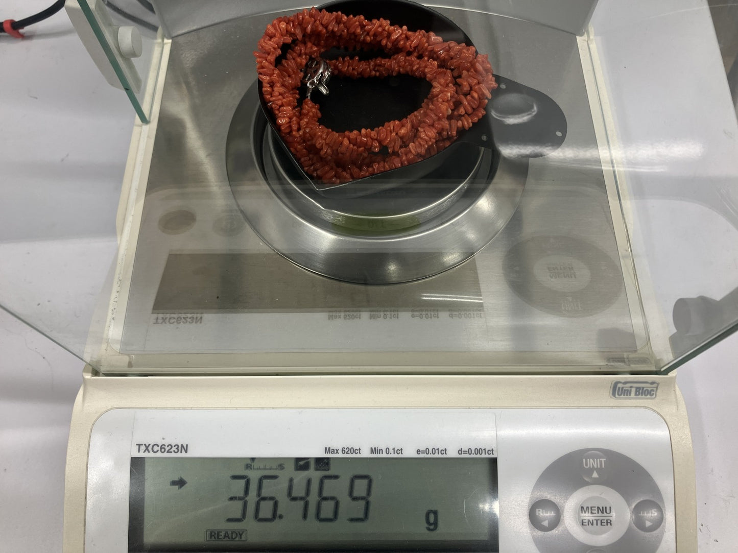 赤珊瑚 ネックレス (さんご サンゴ) 宝石鑑別書付き GSILVER 総重量36.469g ネックレス全長約59.5cm 5609YY