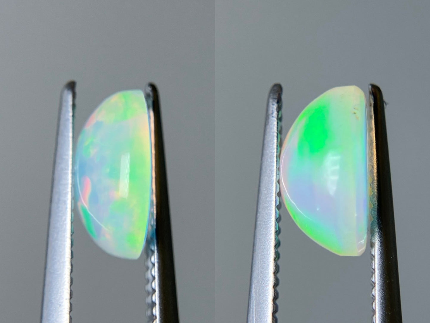 オパール(ペアセット) 1.075ct / 1.288ct 宝石鑑別書付き 8.1㎜×8.1㎜×3.6㎜ / 7.9㎜×7.9㎜×4.2㎜ ルース( 裸石 ) 3332S