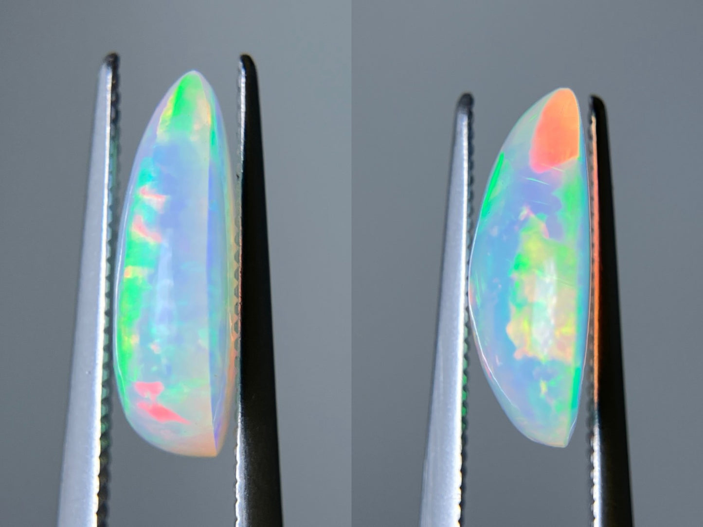 オパール(ペアセット) 2.913ct / 3.053ct 宝石鑑別書付き 13.5㎜×10.6㎜×4.1㎜ / 13.2㎜×10.4㎜×4.6㎜ ルース( 裸石 ) 3329S