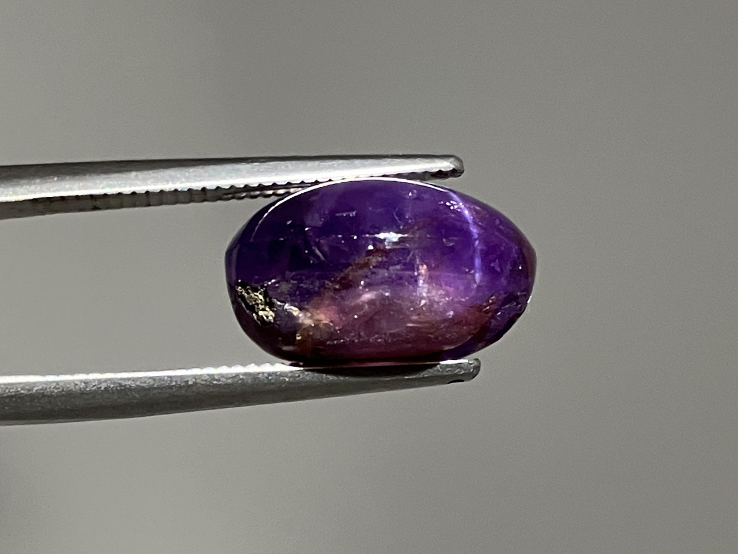 バイオレットスターサファイア 天然 13.619ct 宝石ソーティング付き 13.2㎜×11.5㎜×7.7㎜ ルース( 裸石 ) 6206YY