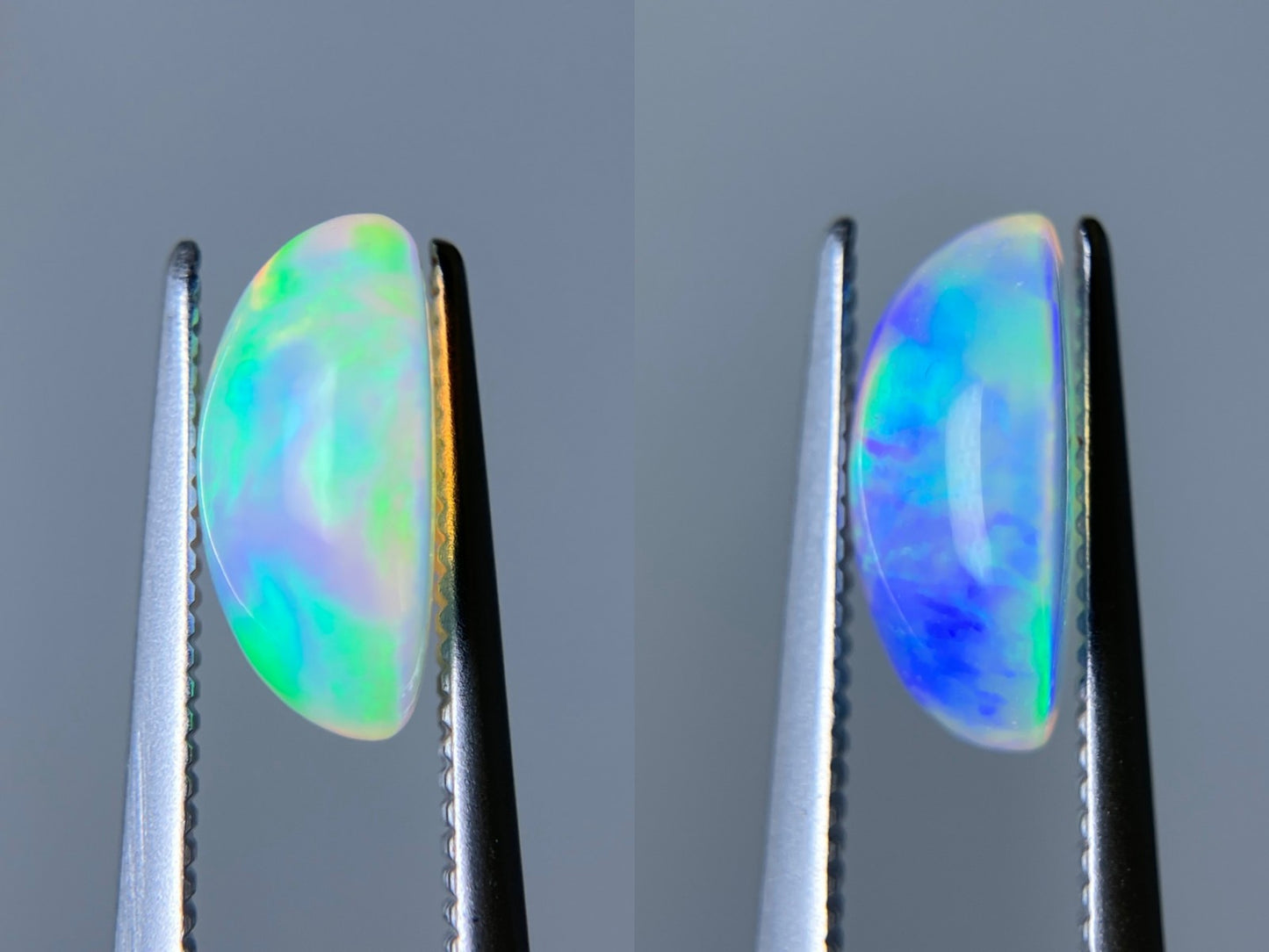 オパール(ペアセット) 1.639ct / 1.734ct 宝石鑑別書付き 10.0㎜×7.9㎜×4.2㎜ / 10.1㎜×8.1㎜×4.5㎜ ルース( 裸石 ) 3510S