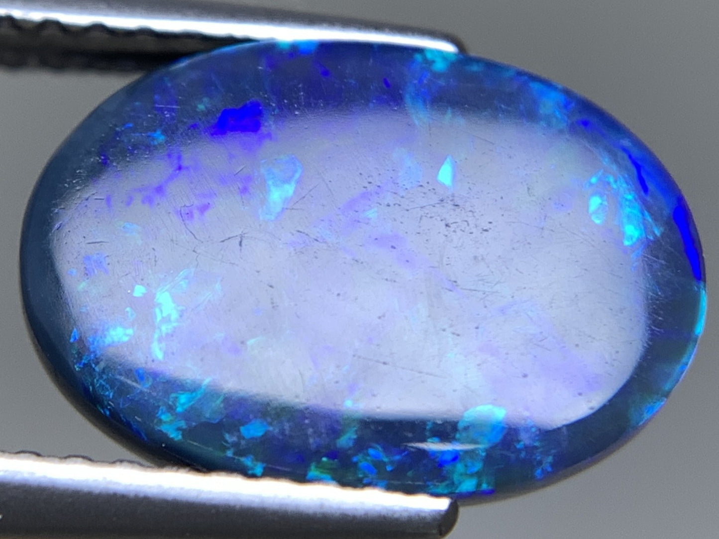 ブラックオパール 天然 3.478ct 中央宝石ソーティング付き 12.3㎜×8.7㎜×4.8㎜ ルース( 裸石 ) 7439Y