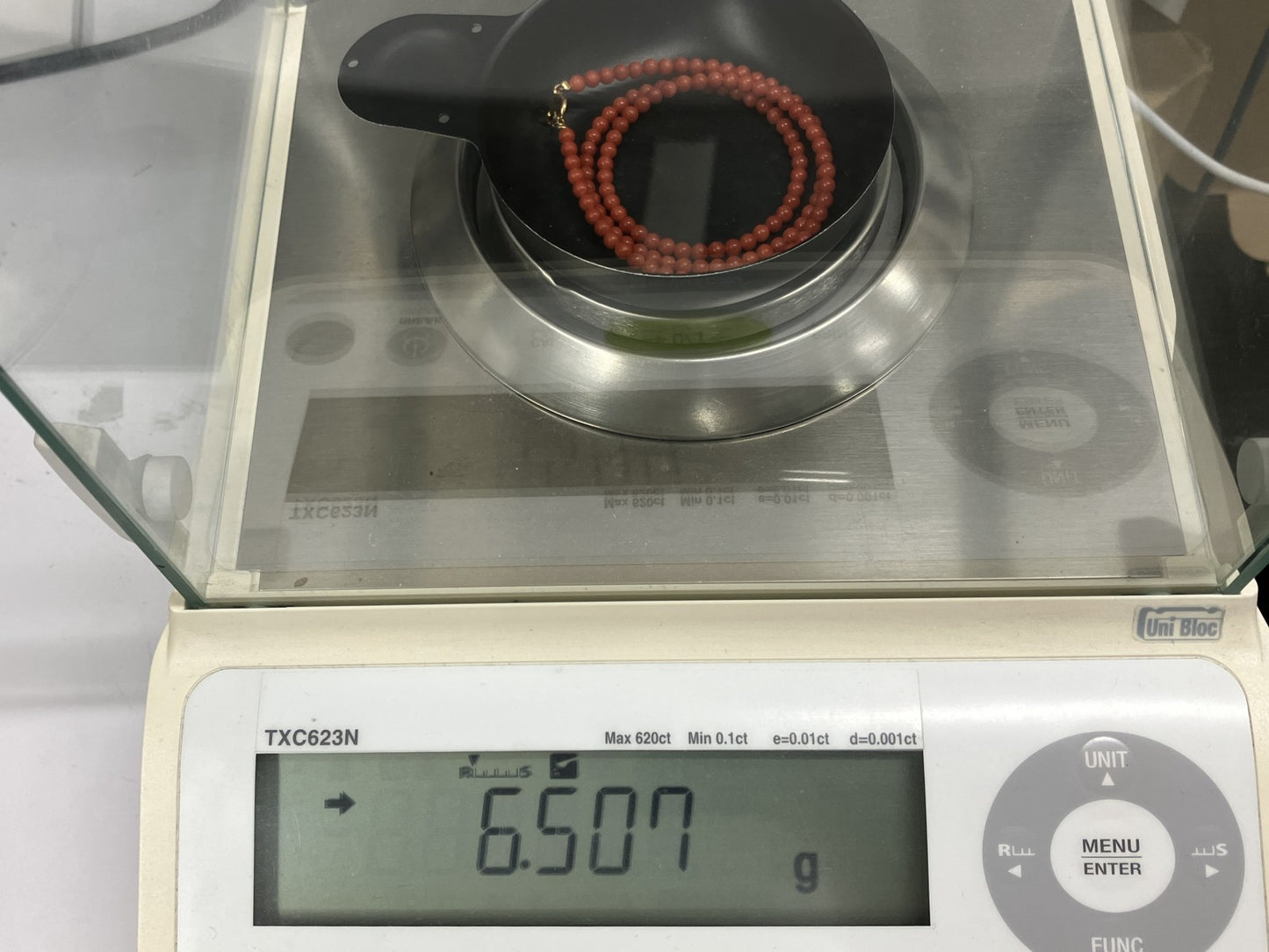 赤珊瑚 ネックレス (さんご サンゴ) 宝石鑑別書付き K18 総重量6.507g ネックレス全長約42.5cm 6400YY