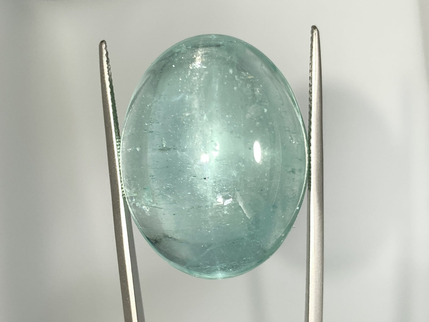 アクアマリンキャッツアイ 77.294ct 宝石ソーティング付き縦30.0㎜×横23.3㎜×高さ15.1㎜ ルース（ 裸石 ） 1060Y