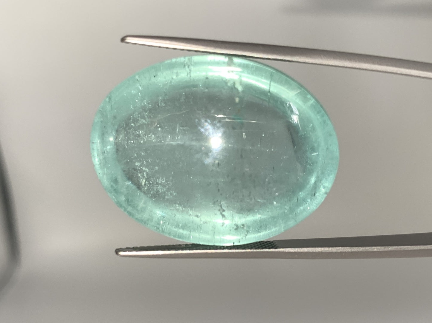 アクアマリンキャッツアイ 77.294ct 宝石ソーティング付き縦30.0㎜×横23.3㎜×高さ15.1㎜ ルース（ 裸石 ） 1060Y