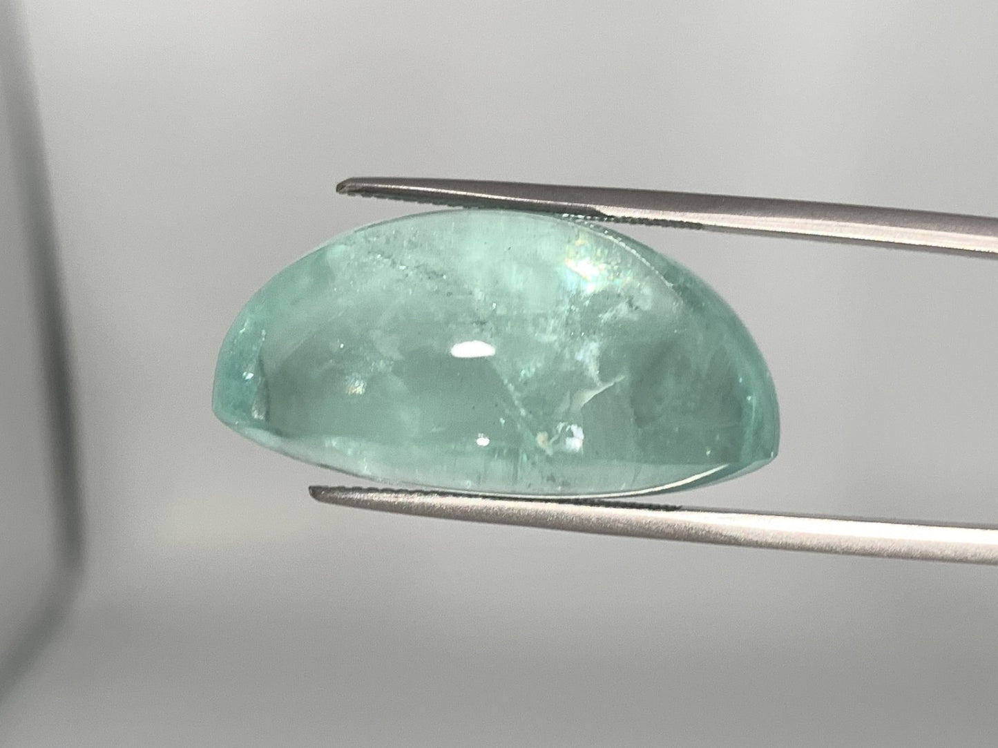 アクアマリンキャッツアイ 77.294ct 宝石ソーティング付き縦30.0㎜×横23.3㎜×高さ15.1㎜ ルース（ 裸石 ） 1060Y