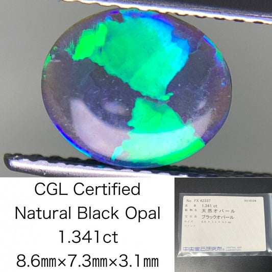 ブラックオパール  1.341ct  宝石ソーティング付き  8.6㎜×7.3㎜×3.1㎜  ルース（ 裸石 ） 3069Y