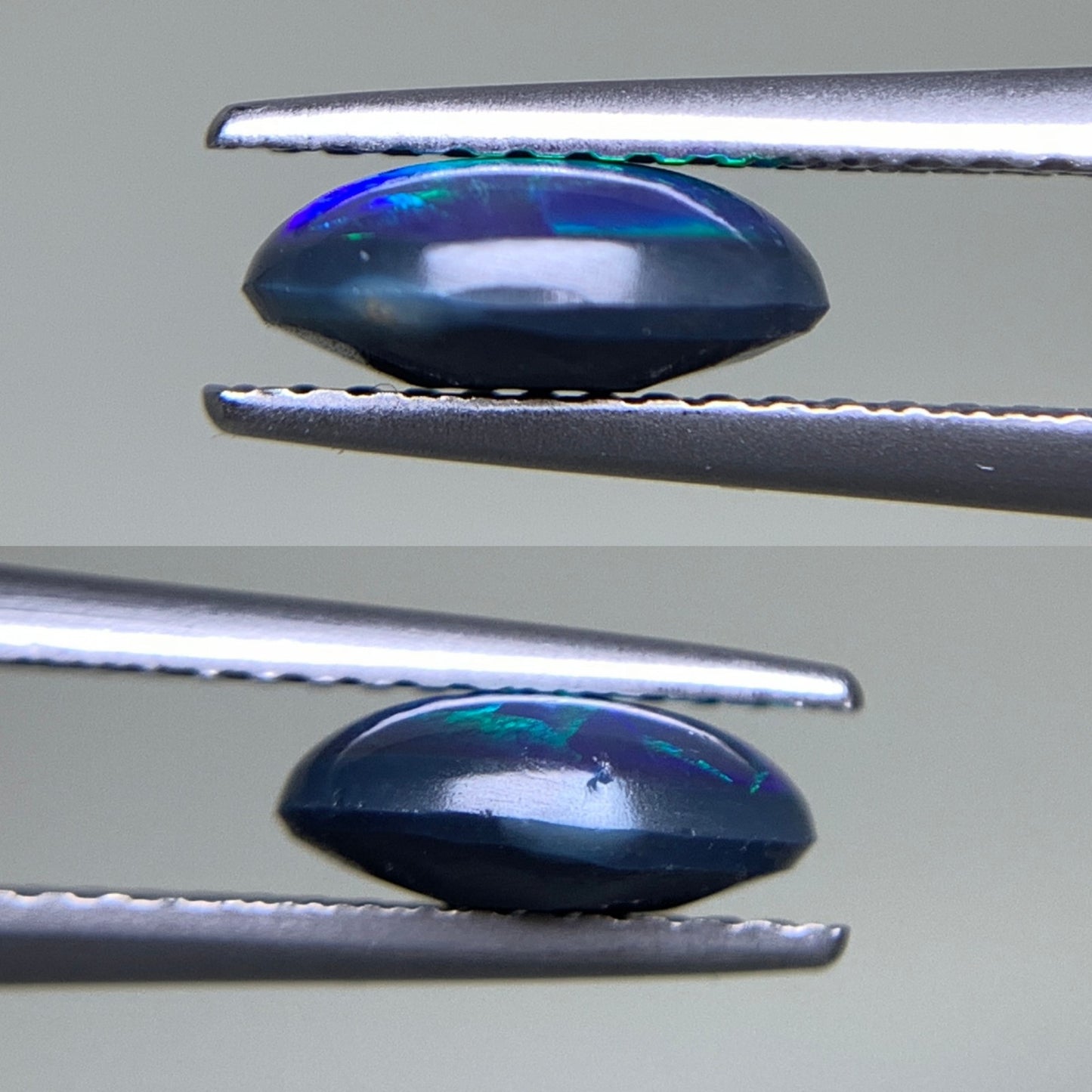 ブラックオパール 1.007ct  中央宝石ソーティング付き  8.4㎜×6.4㎜×3.3㎜  天然 ルース（ 裸石 ） 4363Y