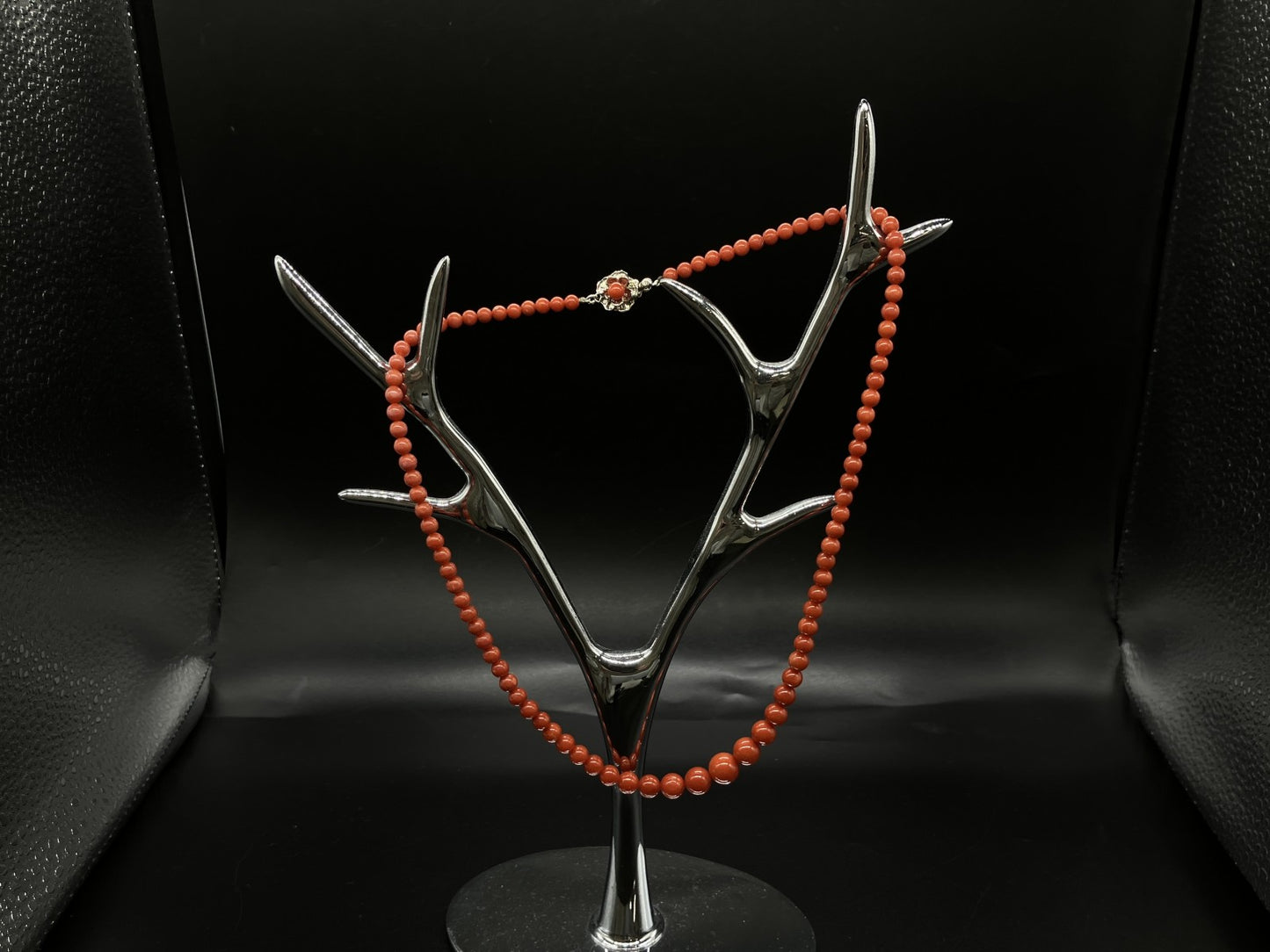 赤珊瑚　ネックレス　（さんご　サンゴ） 宝石鑑別書付き SILVER 総重量20.0g ネックレス全長約49.5cm 4447S