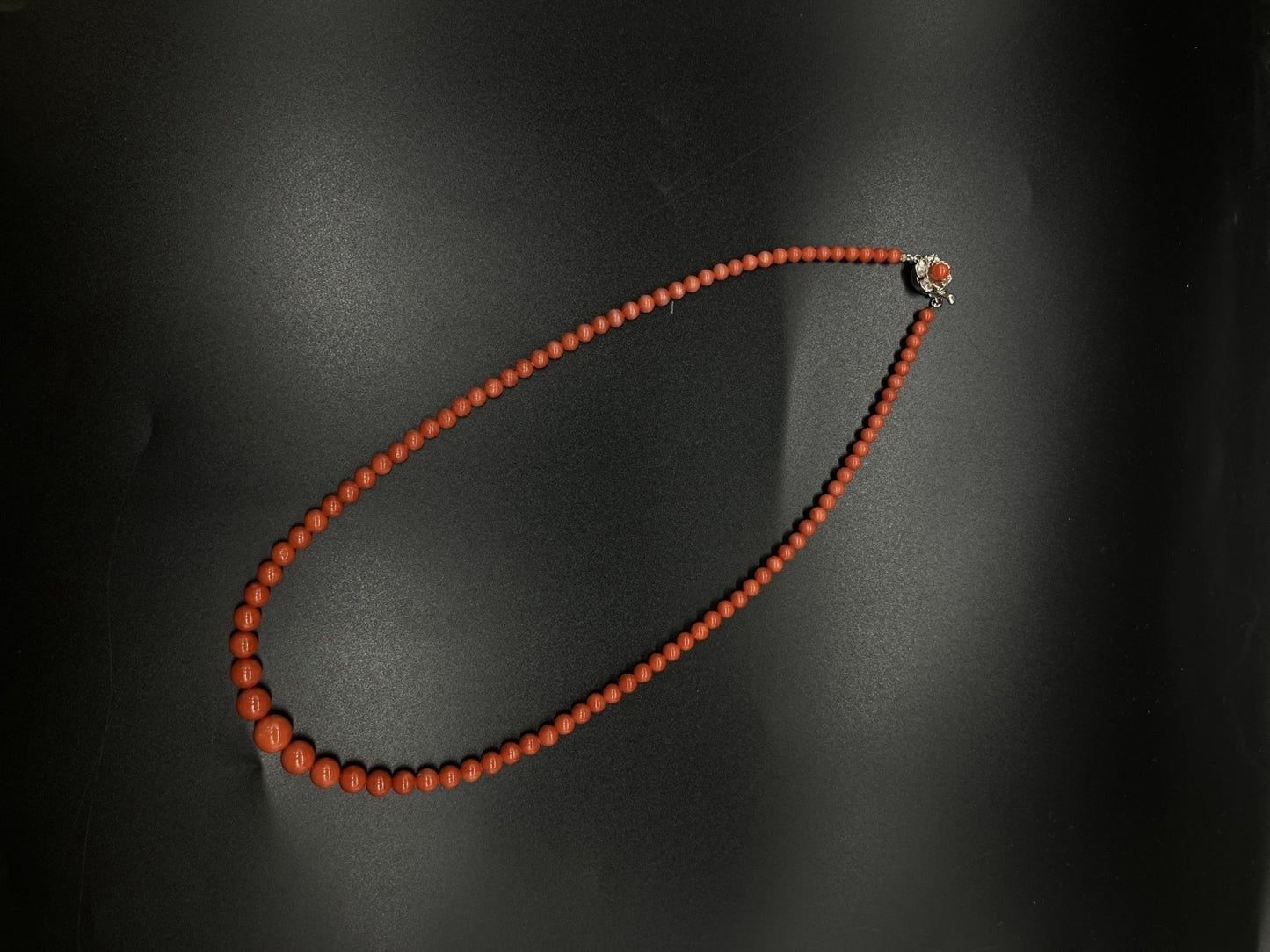 赤珊瑚　ネックレス　（さんご　サンゴ） 宝石鑑別書付き SILVER 総重量20.0g ネックレス全長約49.5cm 4447S