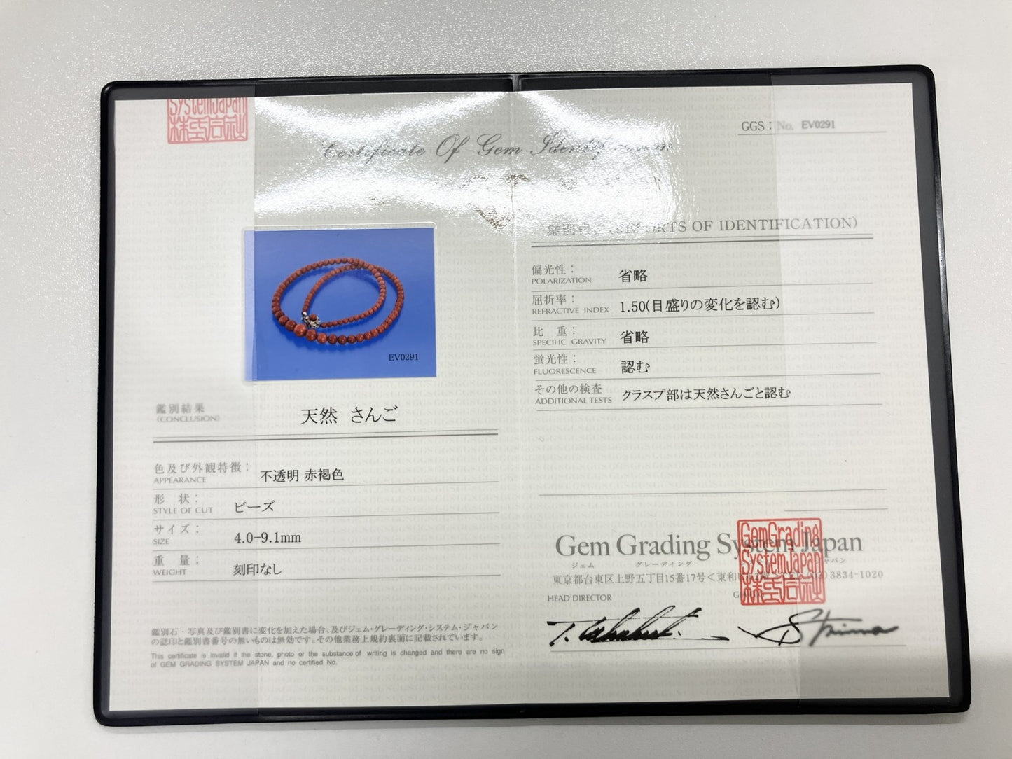 赤珊瑚　ネックレス　（さんご　サンゴ） 宝石鑑別書付き SILVER 総重量20.0g ネックレス全長約49.5cm 4447S