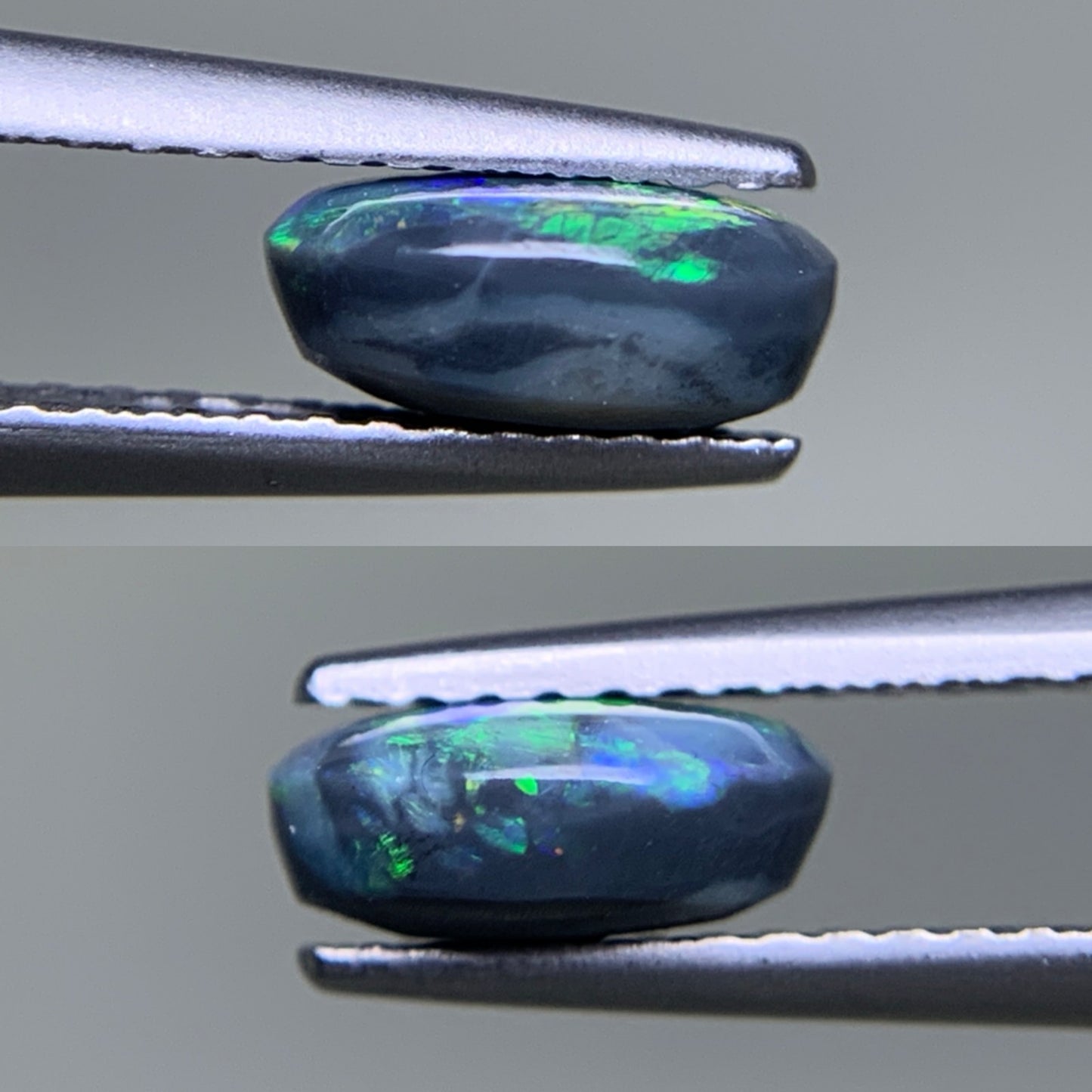 ブラックオパール 天然 0.983ct 宝石ソーティング付き 7.7㎜×5.9㎜×3.3㎜ ルース（ 裸石 ） 7628Y
