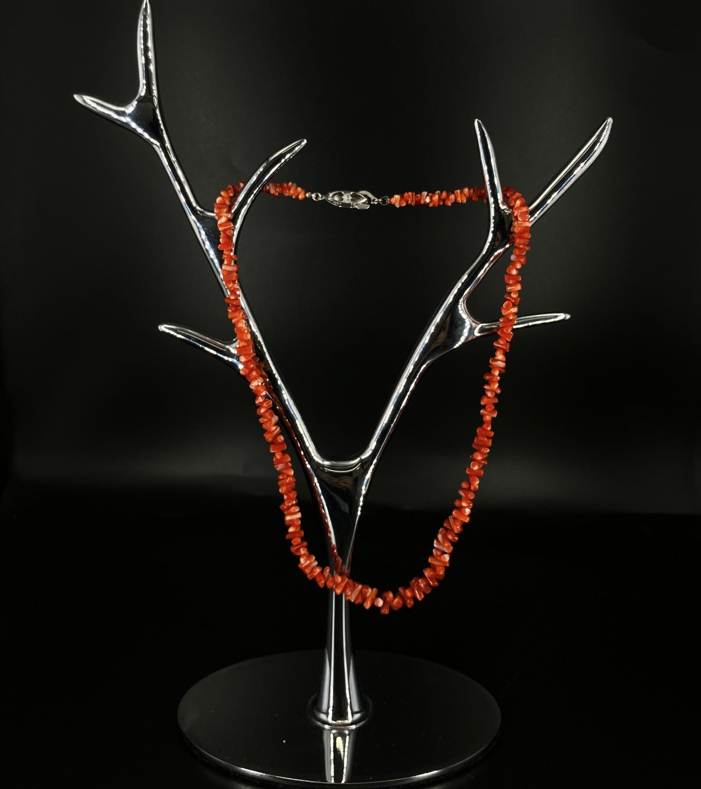 宝石鑑別書付き　天然珊瑚　ネックレス　69.27ct  全長約43cm 2313YY
