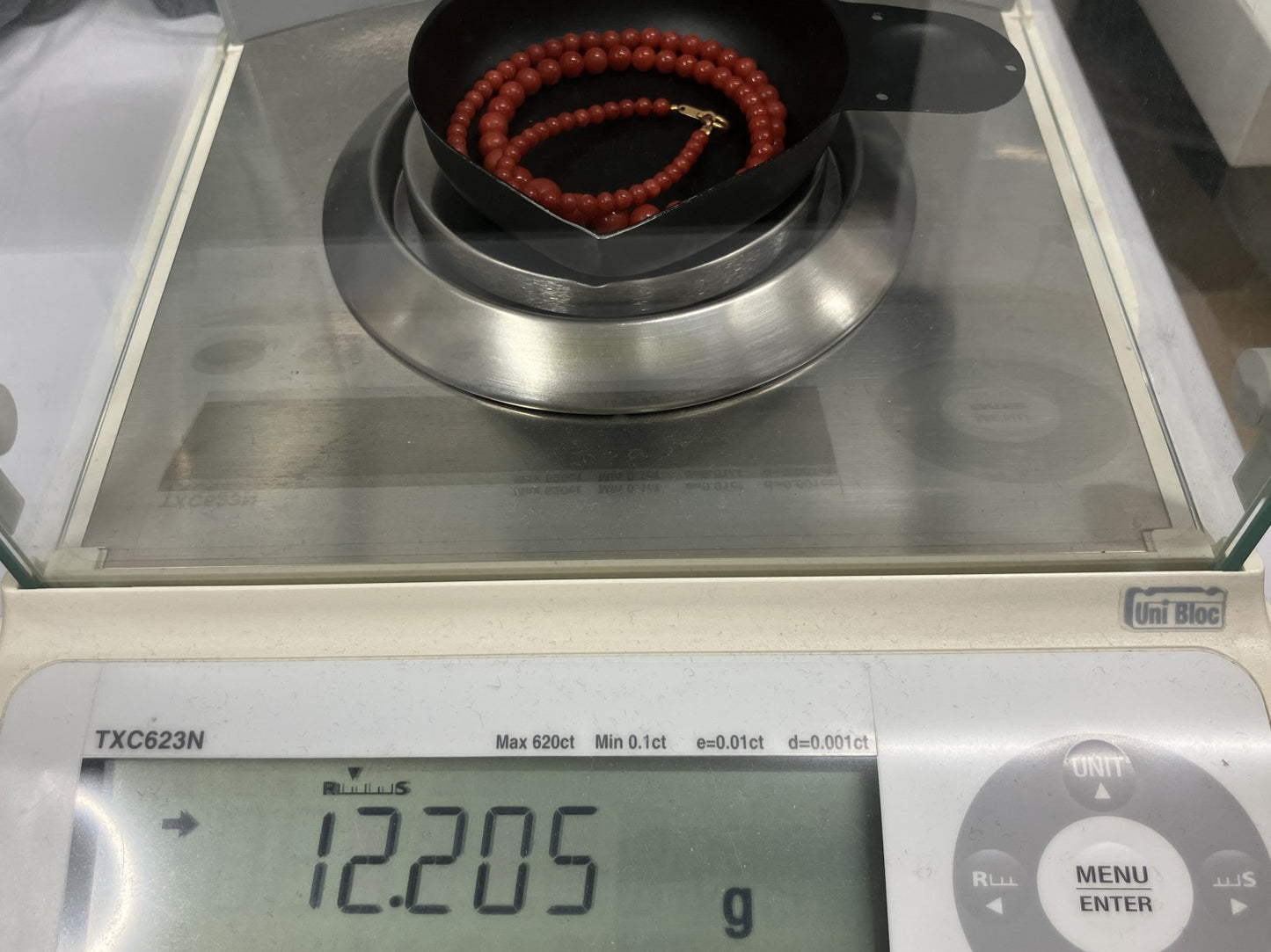 赤珊瑚 ネックレス （さんご　サンゴ） 宝石鑑別書付き K18 総重量12.205g ネックレス全長約45.5cm 4644YY