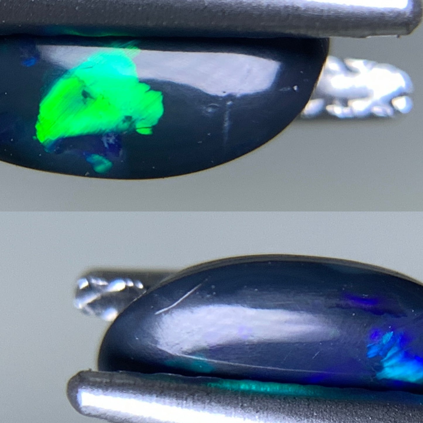ブラックオパール 天然 0.772ct 宝石ソーティング付き 8.0㎜×6.2㎜×2.4㎜ ルース（ 裸石 ） 5893Y