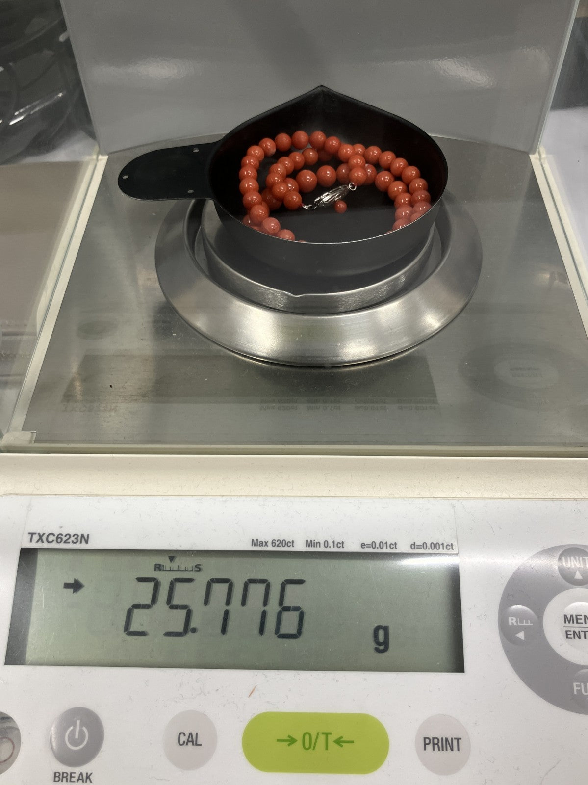 赤珊瑚　ネックレス　（さんご　サンゴ） 宝石鑑別書付き SILVER 総重量25.7g ネックレス全長約44.9cm 4522K