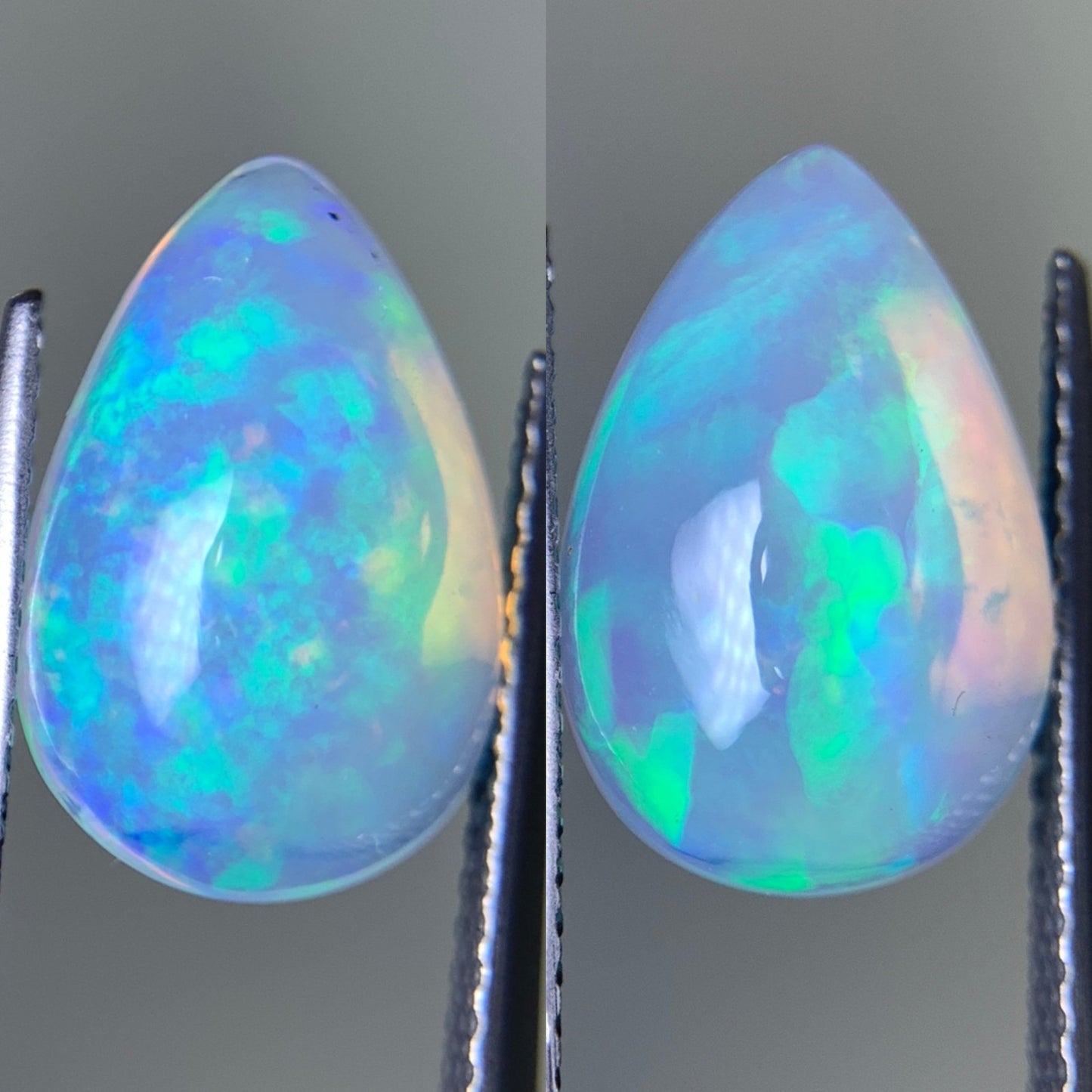 オパール(ペアセット) 2.968ct/3.236ct 宝石鑑別書付き  13.5㎜×9.0㎜×5.5㎜/13.5㎜×9.0㎜×5.8㎜ 天然 ルース（ 裸石 ） 4987Y