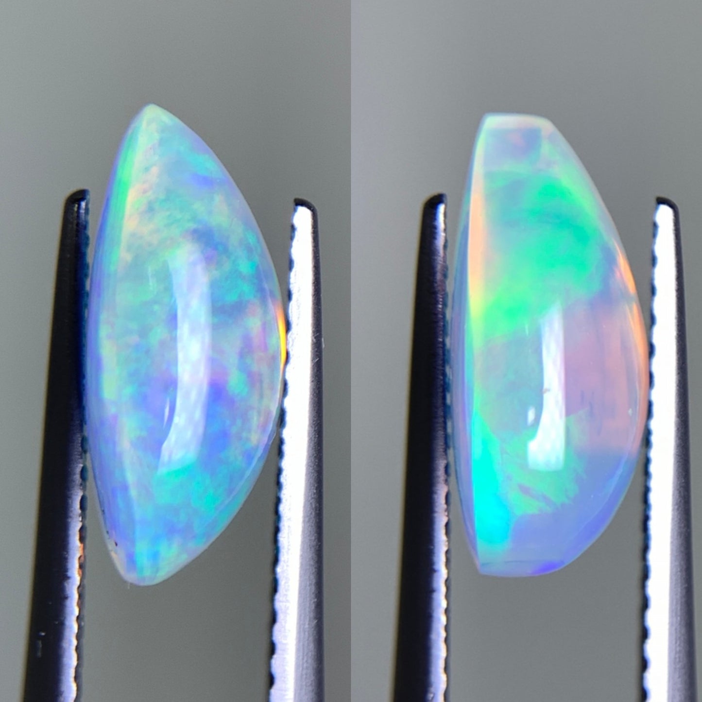 オパール(ペアセット) 2.968ct/3.236ct 宝石鑑別書付き  13.5㎜×9.0㎜×5.5㎜/13.5㎜×9.0㎜×5.8㎜ 天然 ルース（ 裸石 ） 4987Y