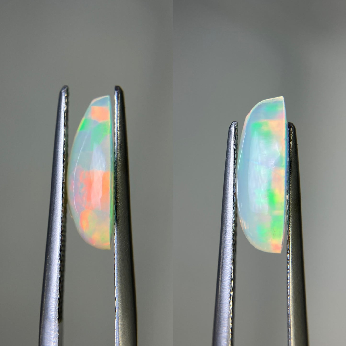 オパール （ペアセット） 1.627ct/2.199ct　宝石鑑別書付き　13.8㎜×6.9㎜×4.2㎜ /14.0㎜×7.0㎜×4.5㎜  ルース（ 裸石 ） 3506YY