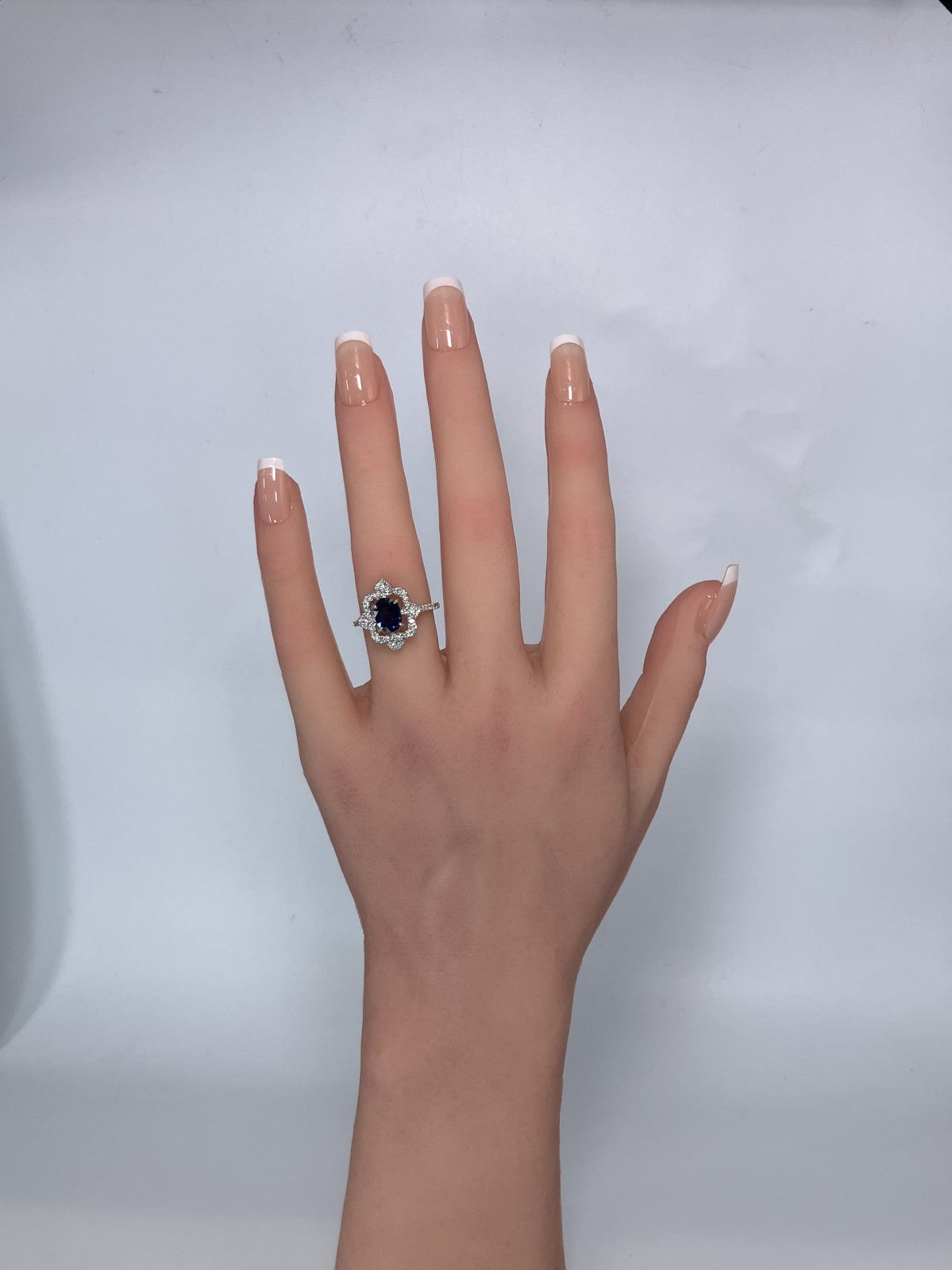 サファイア 1.34ct ロイヤルブルー royal blue AIGS鑑別書 D0.33ct PT900 5.2g 指輪 （JP13号） サイズ直し無料 8591K