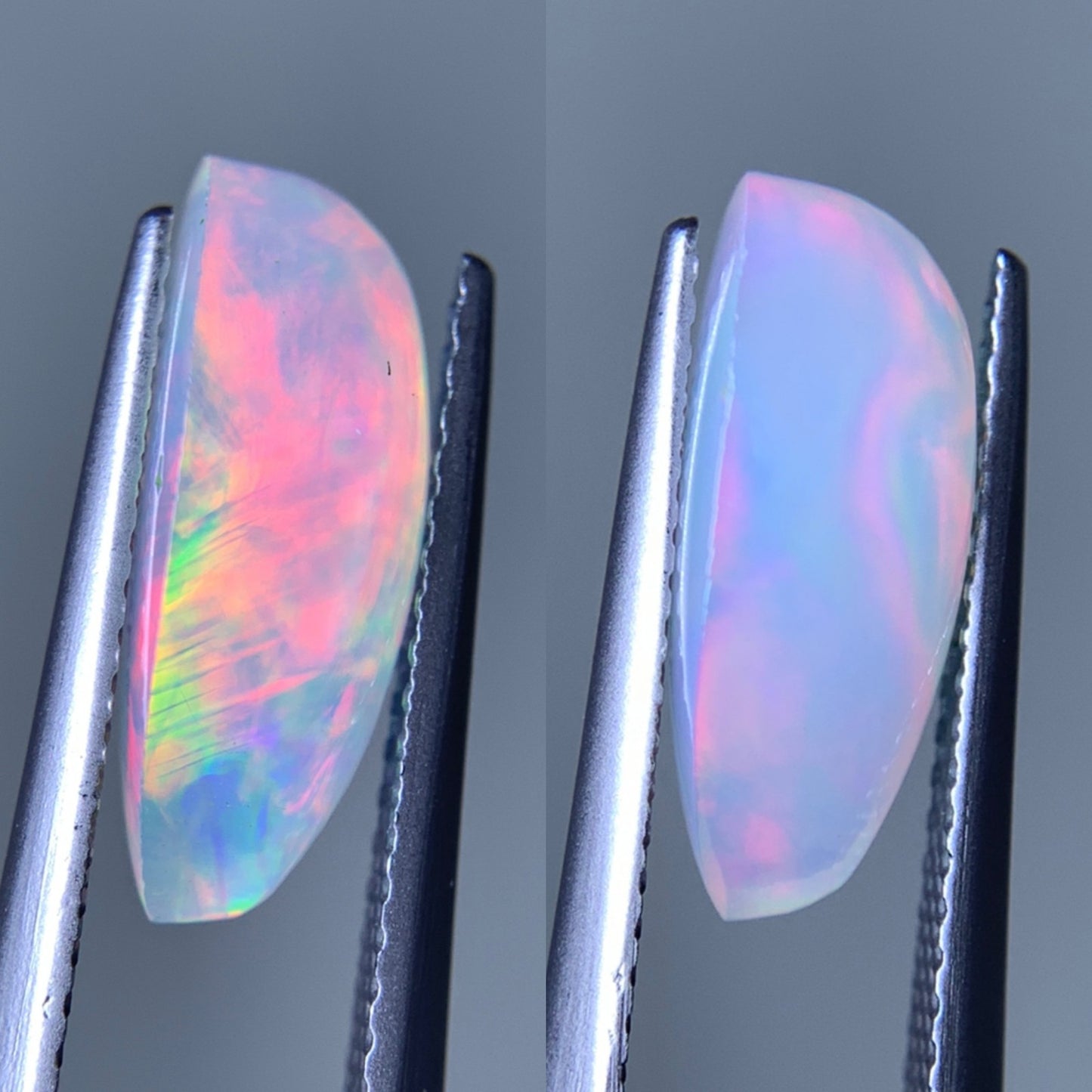 オパール(ペアセット) 2.330ct/2.490ct 宝石鑑別書付き  14.0㎜×6.9㎜×5.1㎜/14.0㎜×6.9㎜×5.5㎜ 天然 ルース（ 裸石 ） 4992Y