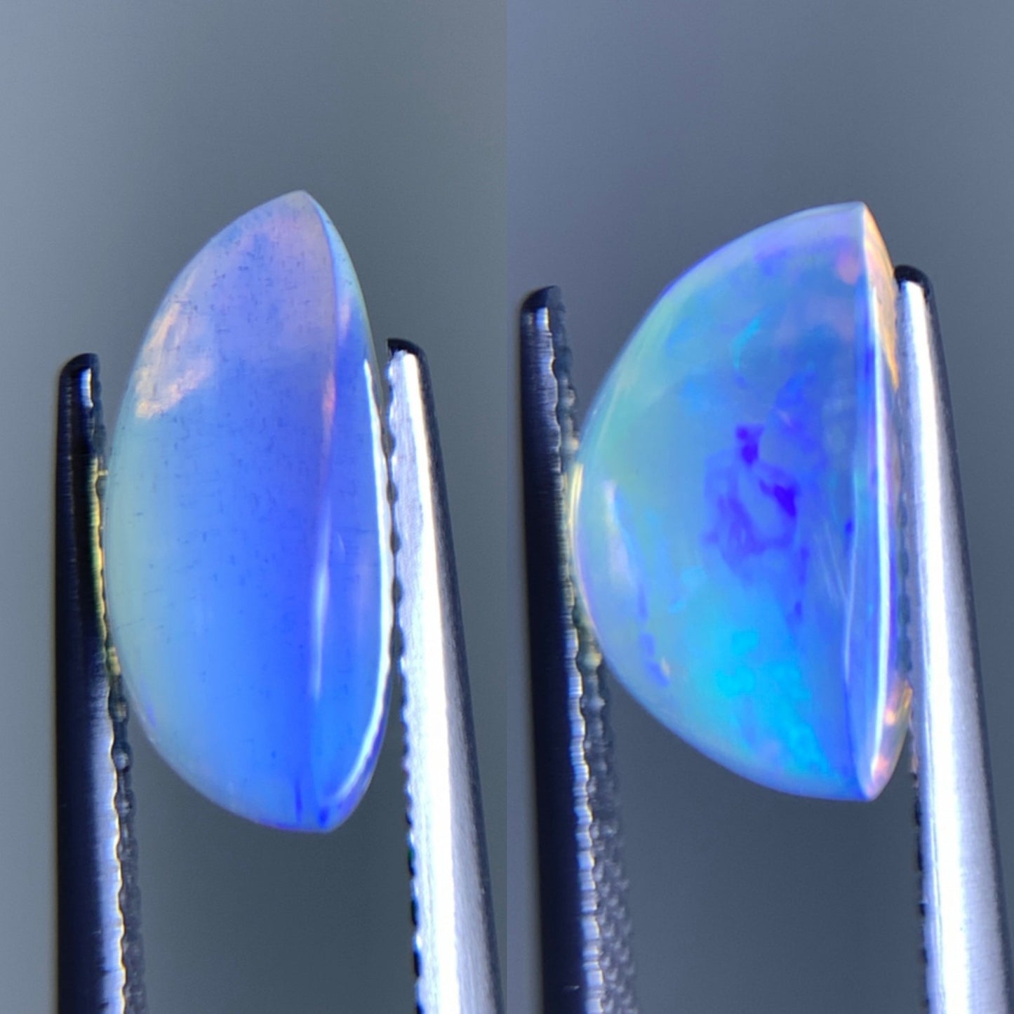 オパール(ペアセット) 2.404ct/2.675ct 宝石鑑別書付き 11.1㎜×9.0㎜×5.1㎜/10.6㎜×8.6㎜×6.2㎜ 天然 ルース（ 裸石 ） 4994Y