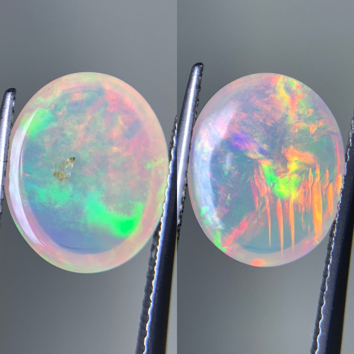オパール(ペアセット) 2.351ct/2.644ct 宝石鑑別書付き  12.0㎜×9.9㎜×4.4㎜/12.0㎜×9.9㎜×4.4㎜ 天然 ルース（ 裸石 ） 4993Y