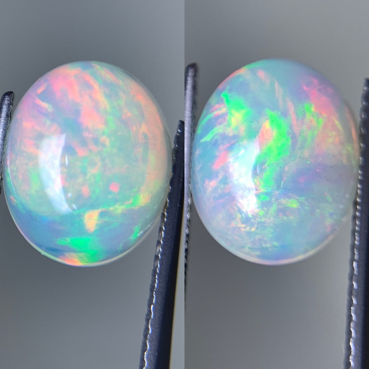 オパール(ペアセット) 2.351ct/2.644ct 宝石鑑別書付き  12.0㎜×9.9㎜×4.4㎜/12.0㎜×9.9㎜×4.4㎜ 天然 ルース（ 裸石 ） 4993Y