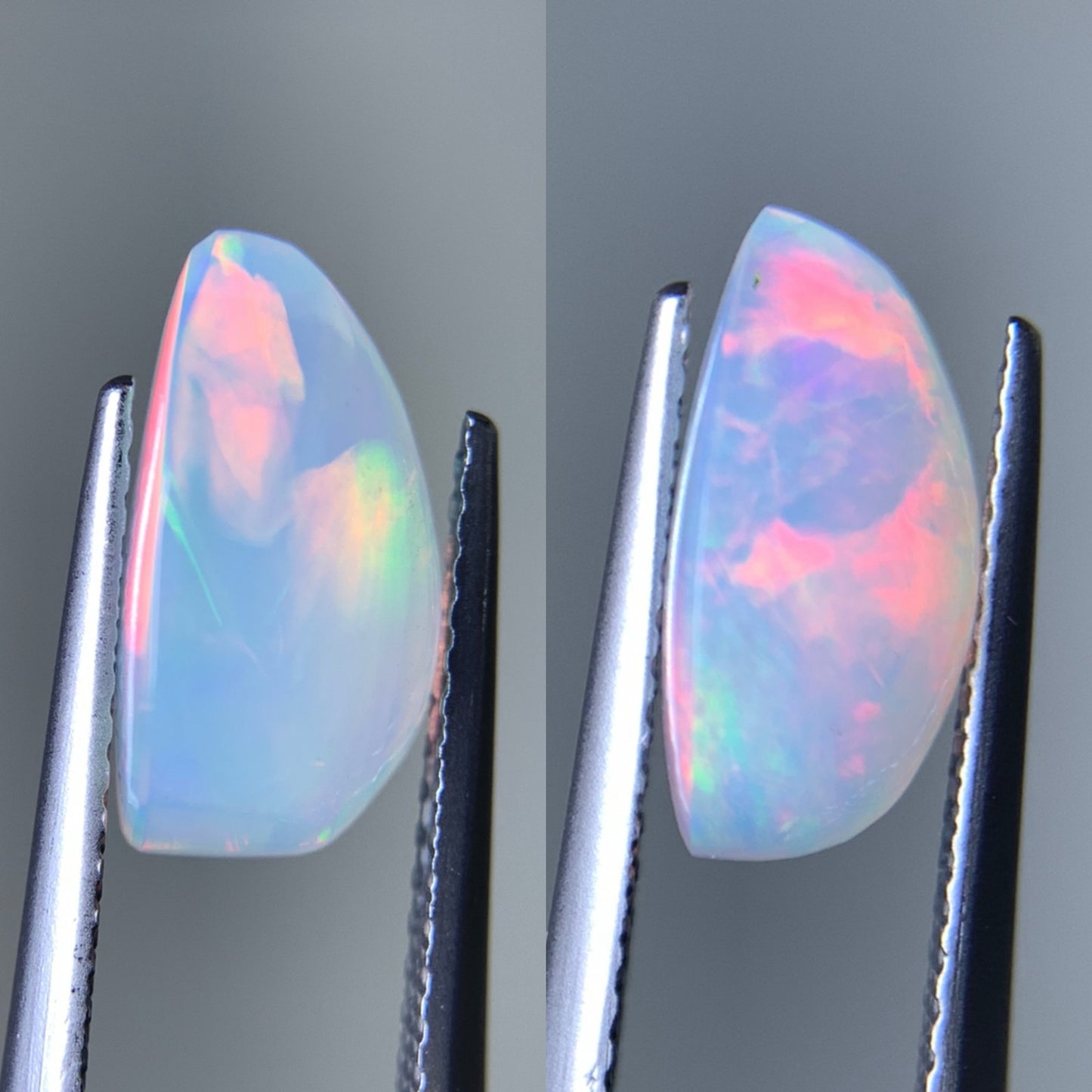 オパール(ペアセット) 2.287ct/2.881ct 宝石鑑別書付き  11.8㎜×7.9㎜×5.6㎜/11.8㎜×7.8㎜×6.1㎜ 天然 ルース（ 裸石 ） 4995Y
