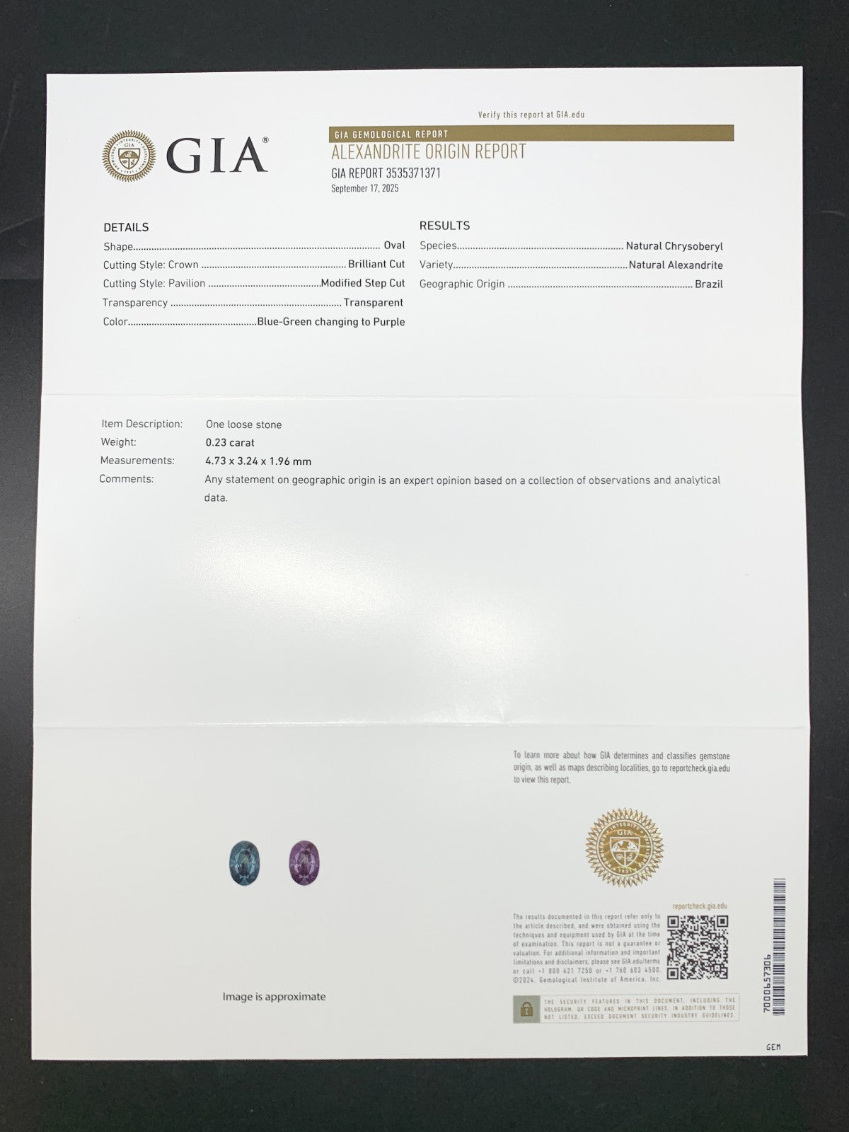 アレキサンドライト 0.23ct ブラジル産 Brazil GIA鑑別書 D0.45ct PT900 2.81g 指輪 (JP10号) サイズ直し承ります。 6821Y