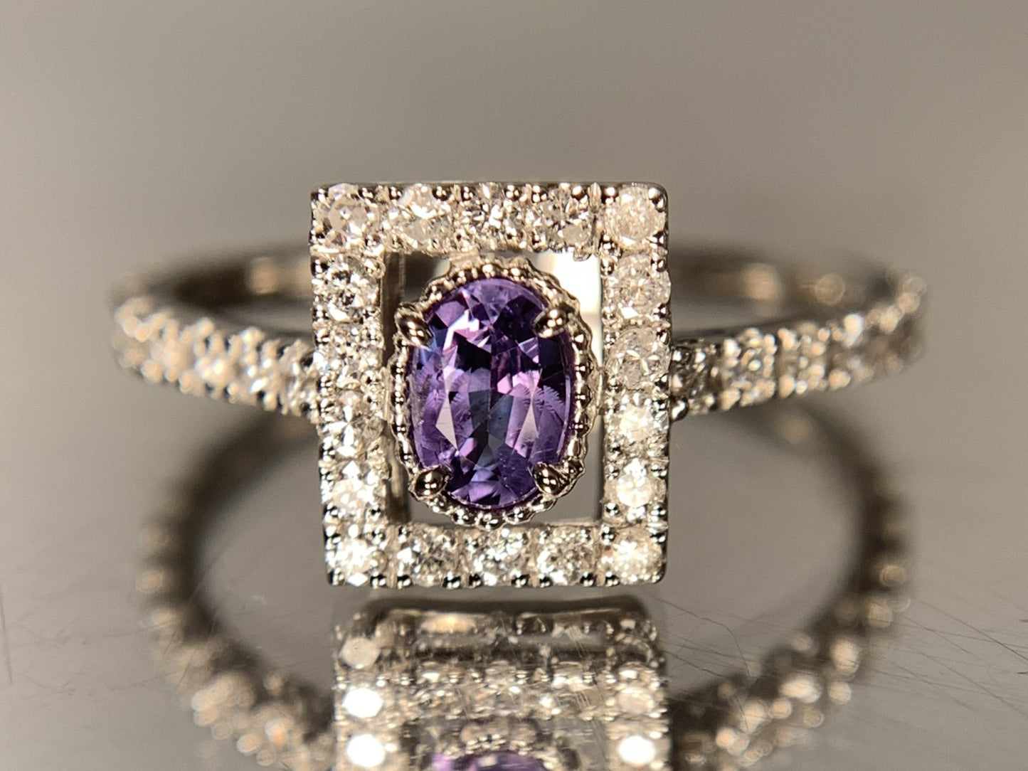 アレキサンドライト 0.23ct ブラジル産 Brazil GIA鑑別書 D0.45ct PT900 2.81g 指輪 (JP10号) サイズ直し承ります。 6821Y