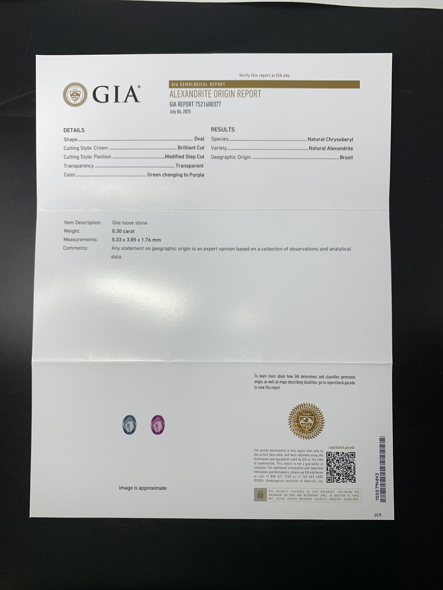 アレキサンドライト ブラジル産 Ax0.30ct GIA鑑別書付き リング（指輪） D0.36ct PT900 4.6g Y5311Y