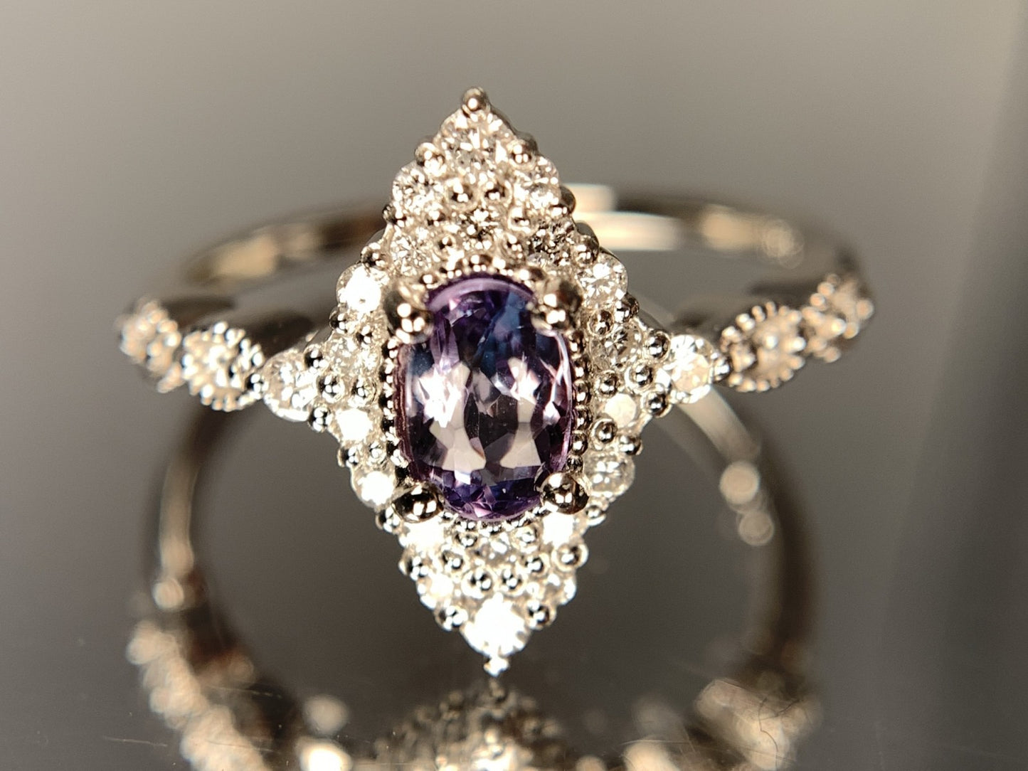 アレキサンドライト 0.51ct ブラジル産 Brazil GIA鑑別書 D0.31ct PT900 4.24g 指輪 (JP13号) サイズ直し承ります。 3765Y