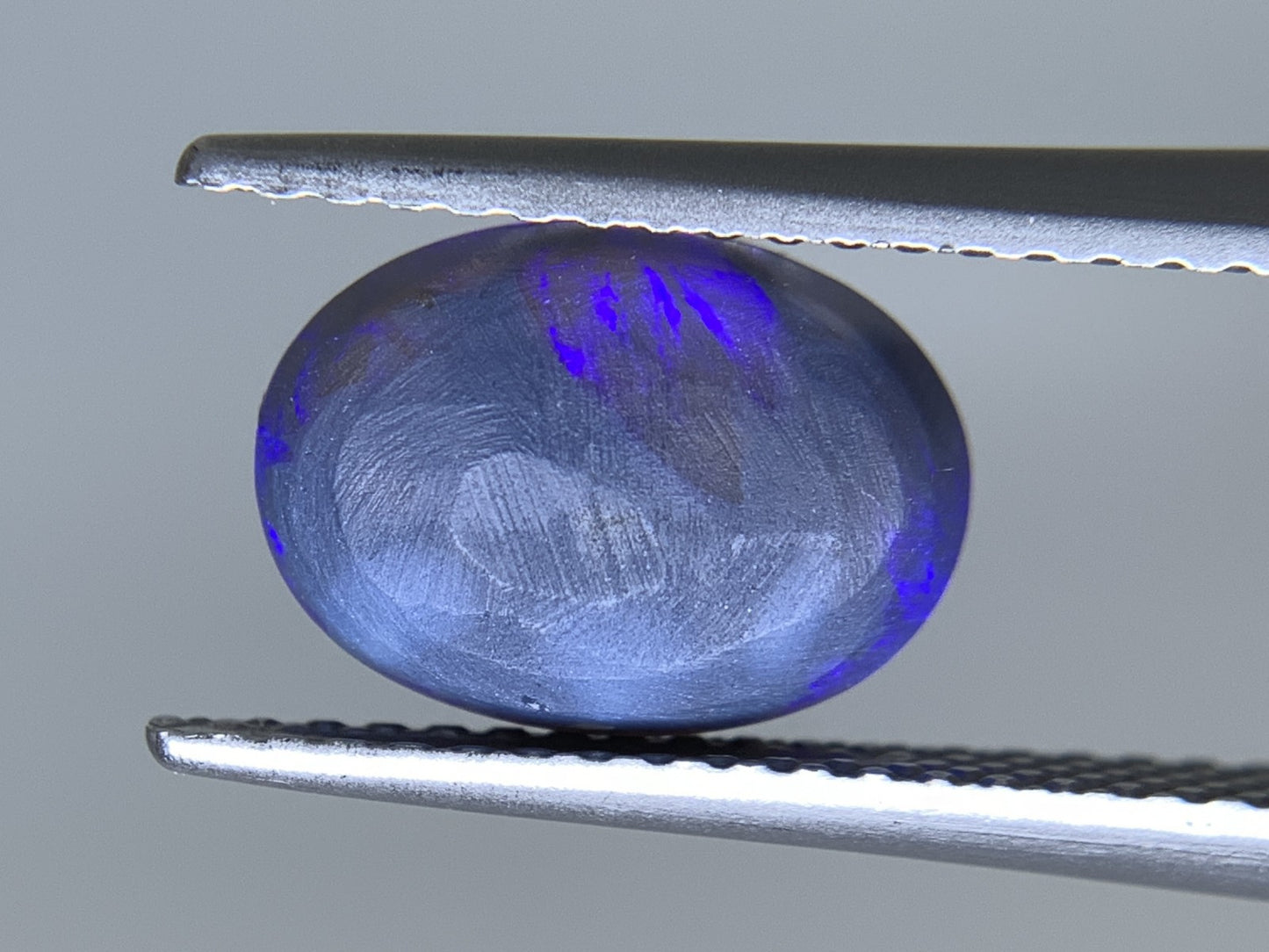 ブラックオパール 天然 2.104ct 宝石ソーティング付き ※カン有り 9.9㎜×7.1㎜×4.6㎜ ルース（ 裸石 ） 6686Y