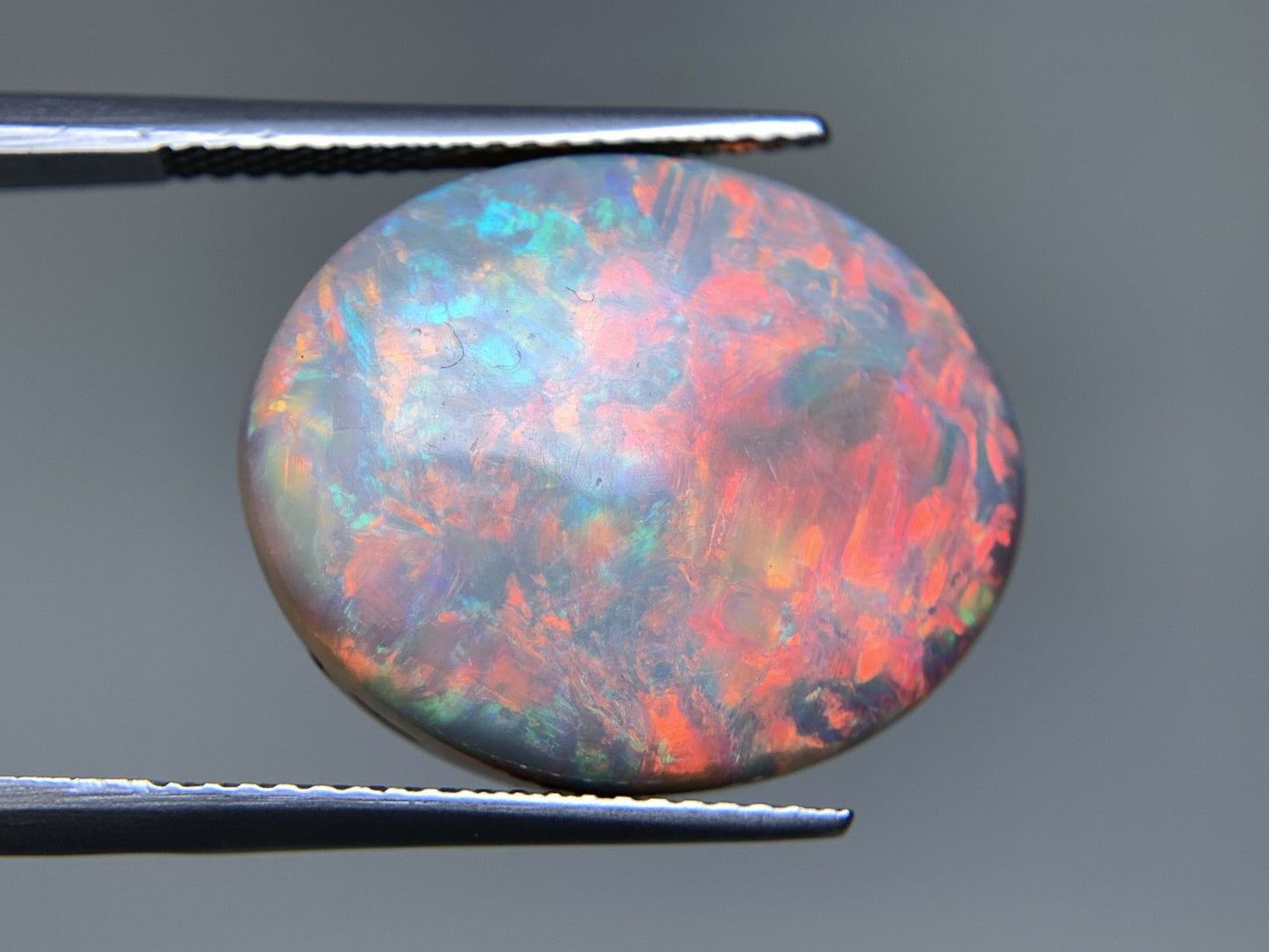 ブラックオパール 天然 17.257ct 中央宝石ソーティング付き 20.3㎜×16.5㎜×8.3㎜ ルース（ 裸石 ） 6814Y