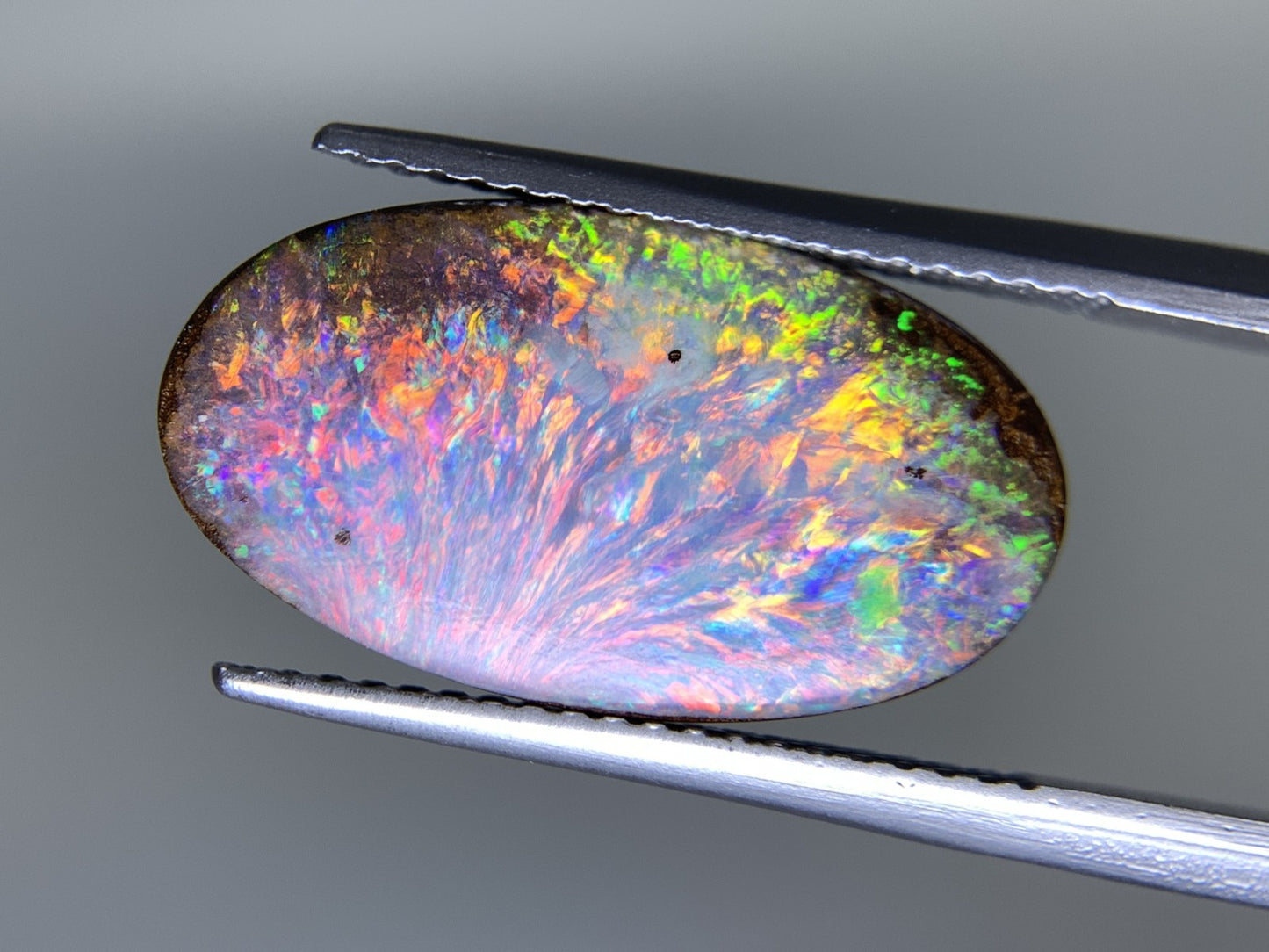 ボルダーオパール  天然  5.953ct  宝石ソーティング付き  18.7㎜×10.6㎜×3.4㎜  ルース（ 裸石 ）  5060Y