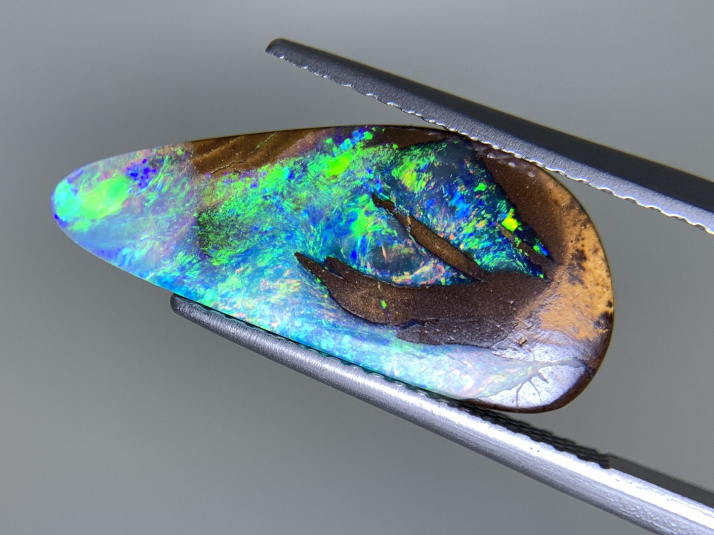 ボルダーオパール  天然  4.116ct  宝石ソーティング付き  20.9㎜×9.2㎜×2.5㎜  ルース（ 裸石 ）  5182Y