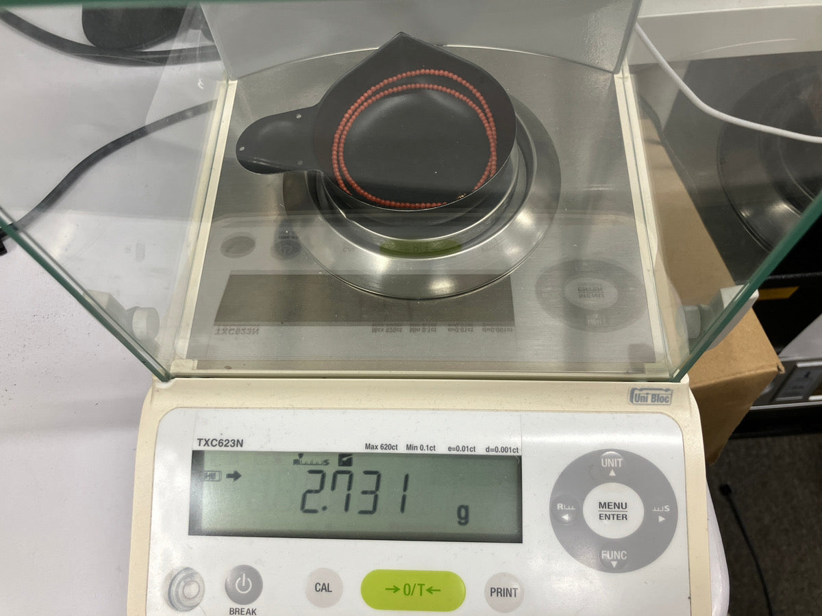 赤珊瑚　ネックレス　（さんご　サンゴ） 宝石鑑別書付き K18 総重量2.7g ネックレス全長約40.5cm 7108YY