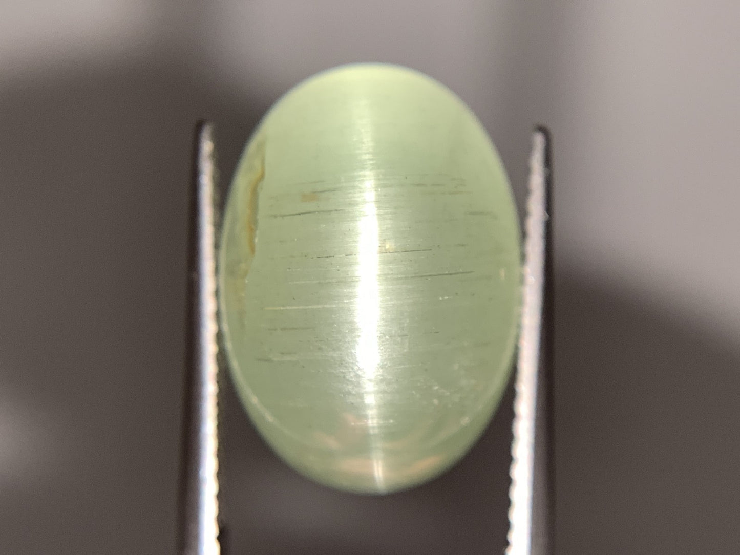 ベリルキャッツアイ 天然 17.420ct 宝石ソーティング付き 17.5㎜×12.4㎜×10.4㎜ ルース（ 裸石 ） 6945Y