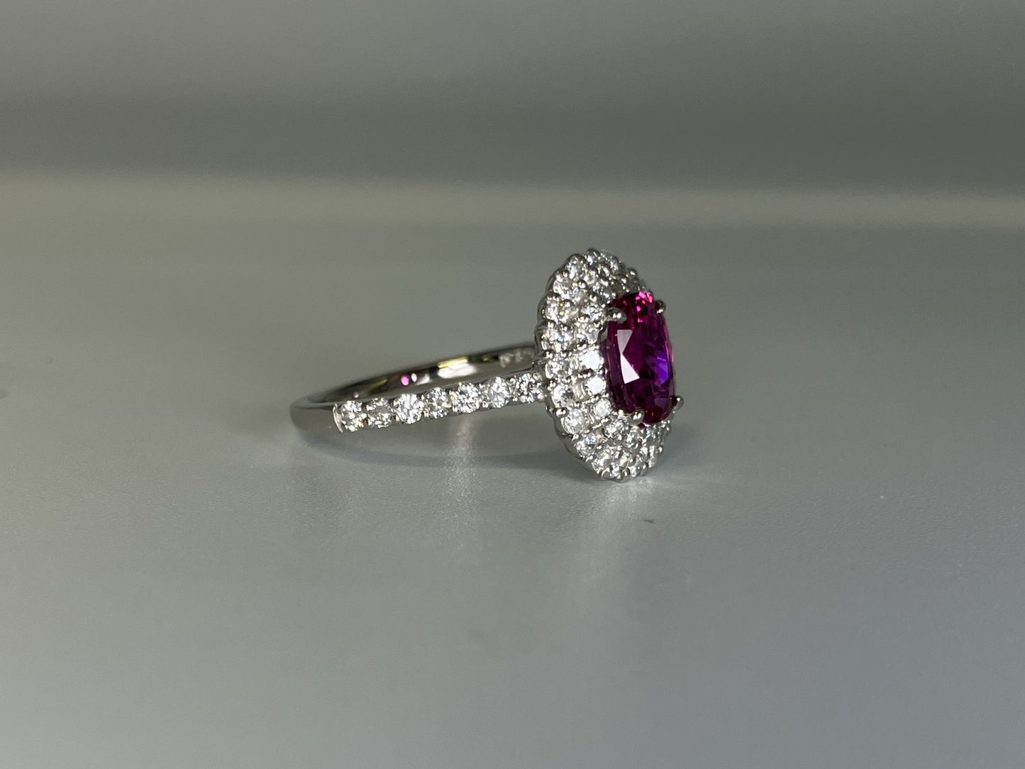 ルビー 1.02ct 非加熱 No heat GIA鑑別書 D0.72ct PT900 5.2g 指輪 （JP13号） サイズ直し無料 9292K