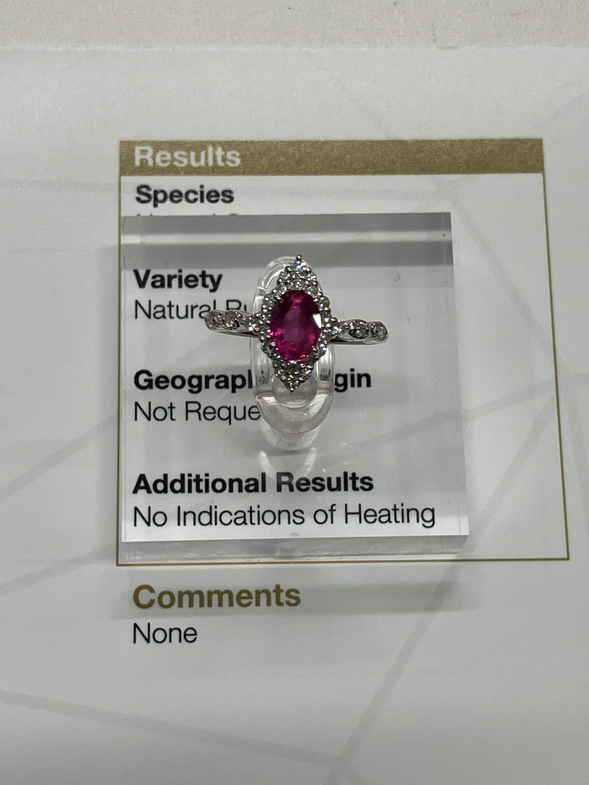 ルビー 1.21ct 非加熱 No heat GIA鑑別書 D0.31ct PT900 4.3g 指輪 （JP13号） サイズ直し無料 9322K